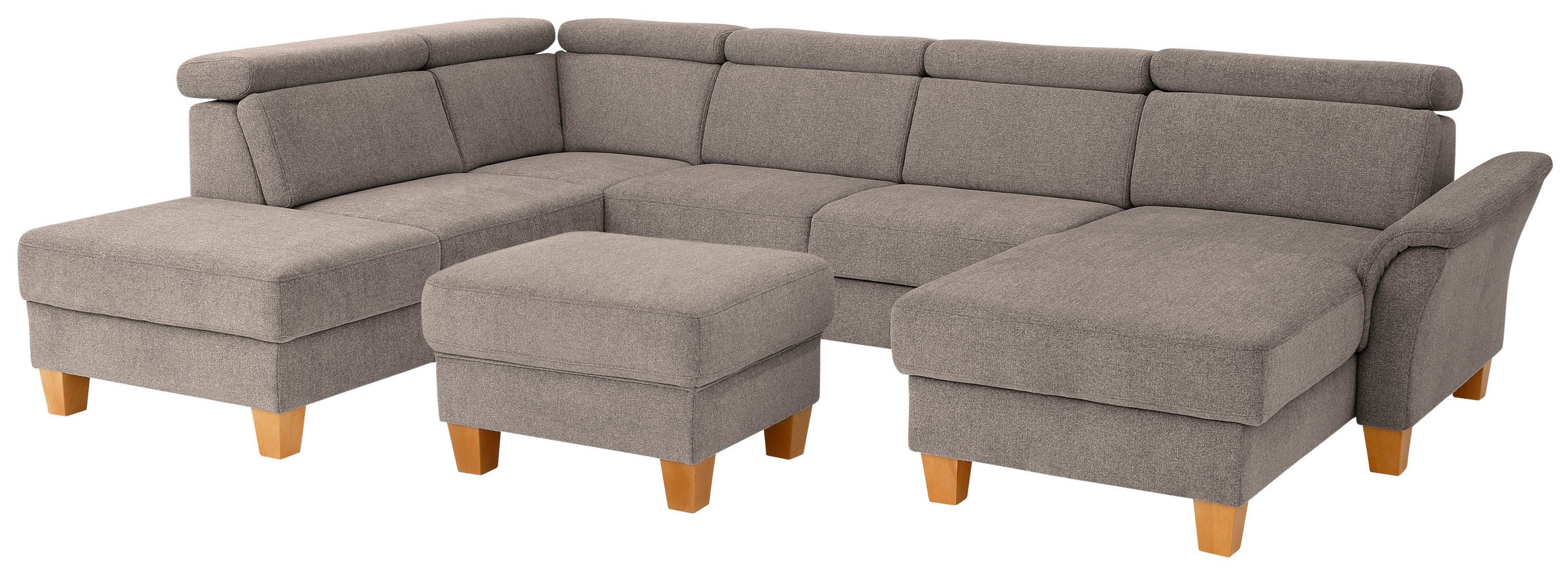 Home affaire Wohnlandschaft »Conville U-Form«, Kopfteilverstellung wahlweise mit Bettfunktion und Bettkasten