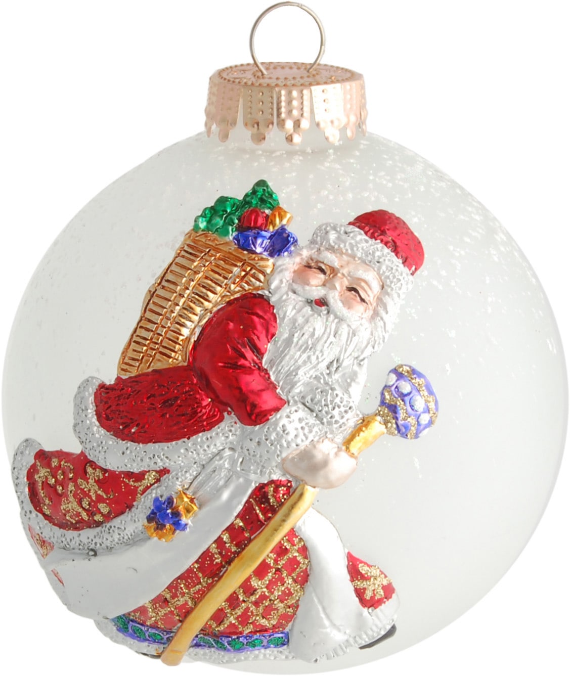 Krebs Glas Lauscha Weihnachtsbaumkugel »CBK80245, Weihnachtsdeko,  Christbaumschmuck, Christbaumkugeln Glas«, (1 St.), mit 3-D Santa online  kaufen