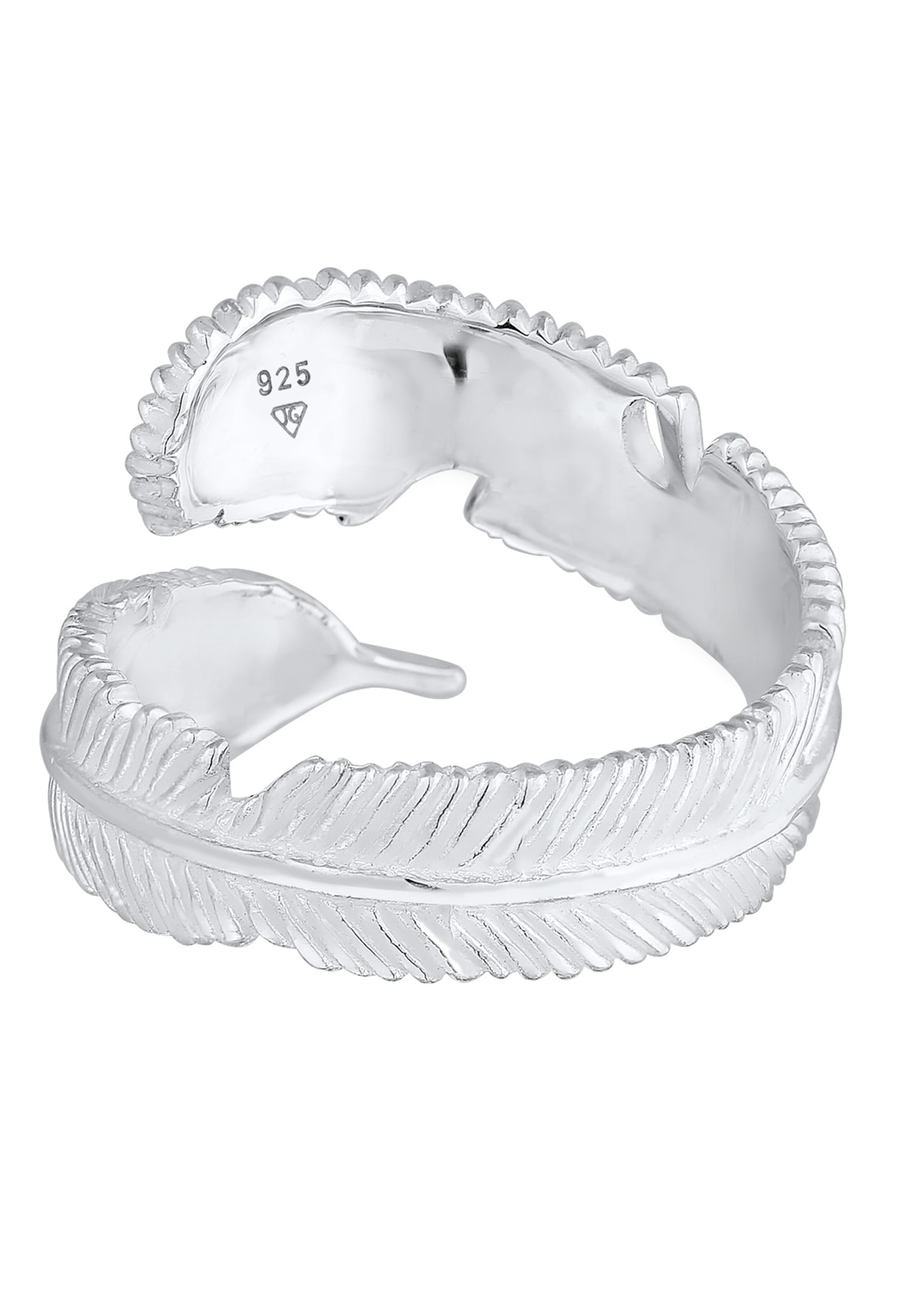 Elli Silberring »Ring Offen mit Feder Design 925 Silber«