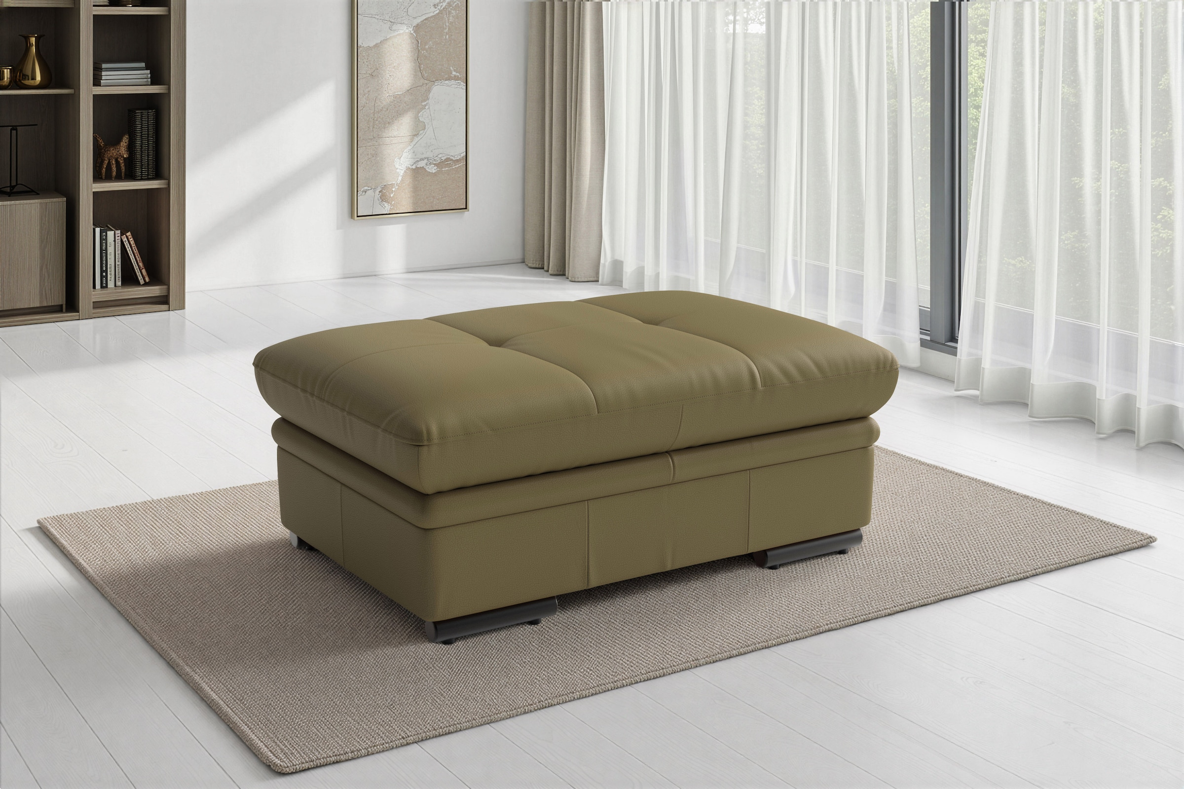 sit&more Polsterhocker »Viola, Leder, B: 102 cm« mit praktischen Stauraum