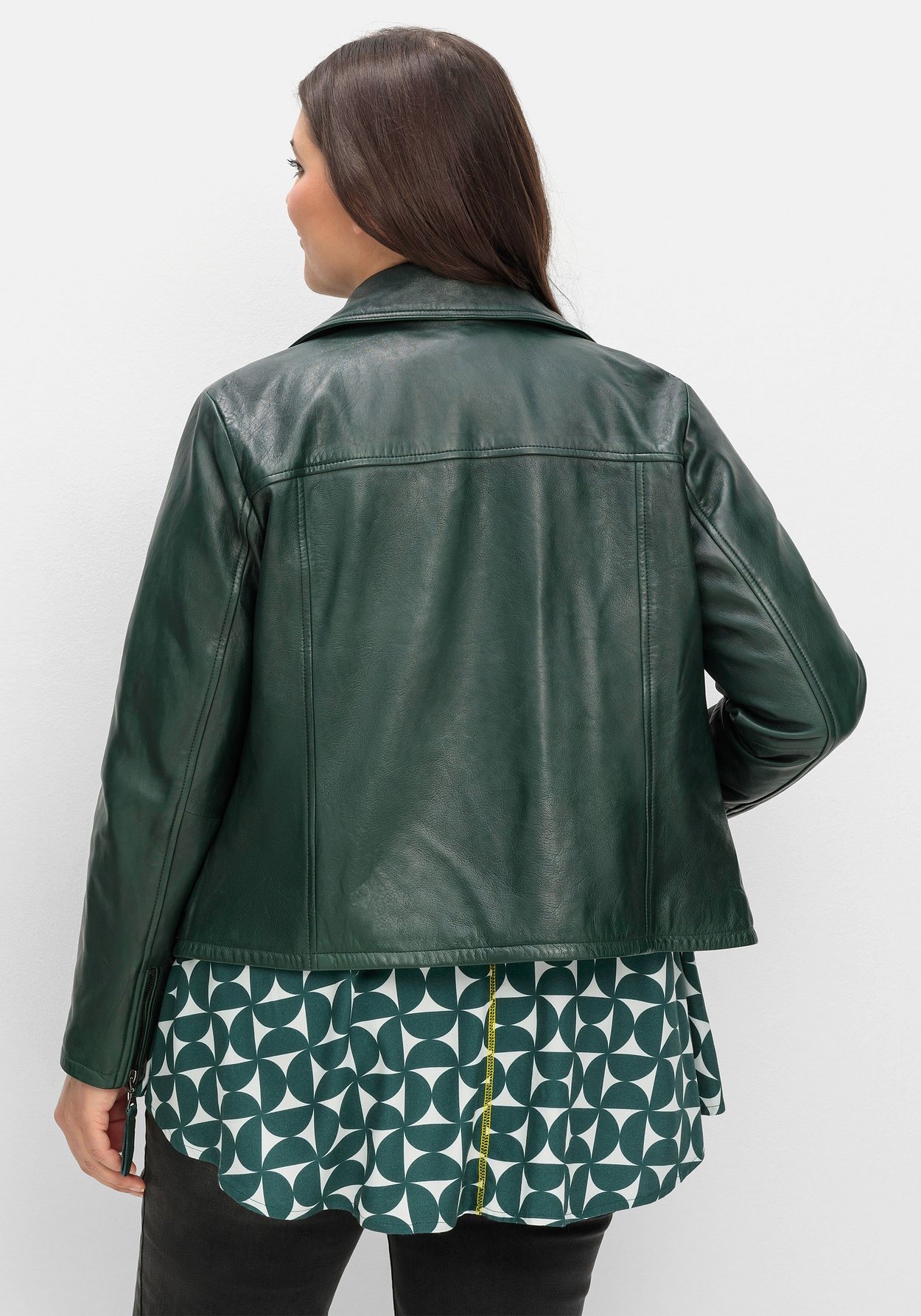 Sheego Lederjacke »Bikerjacke aus Lammnappa, im Biker-Stil«