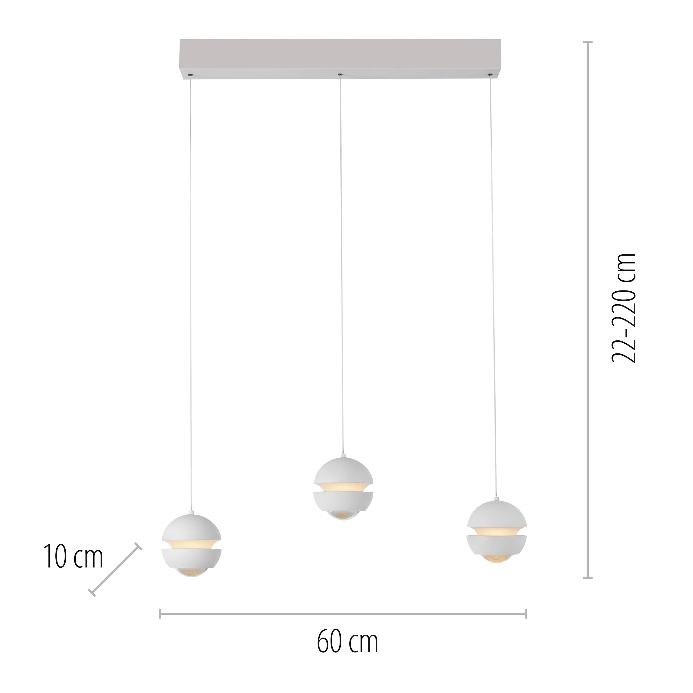 SCHÖNER WOHNEN-Kollektion LED Pendelleuchte »LINI« LED-Board 1 Stk. Warmweiß SCHÖNER WOHNEN Kollektion, 3-Stufen Dimmer, Comfort-Lift