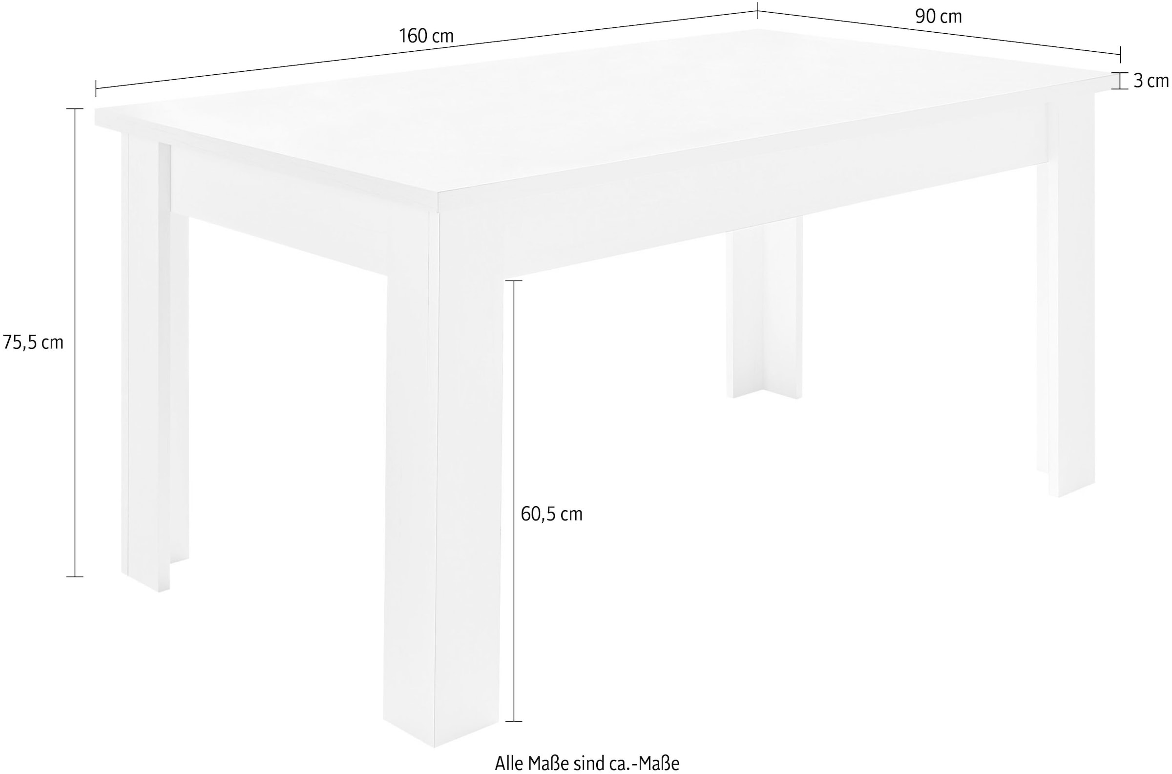 Home affaire Esstisch »RAVENNA«, im zeitlosen Landhausstil, Breite 160 cm