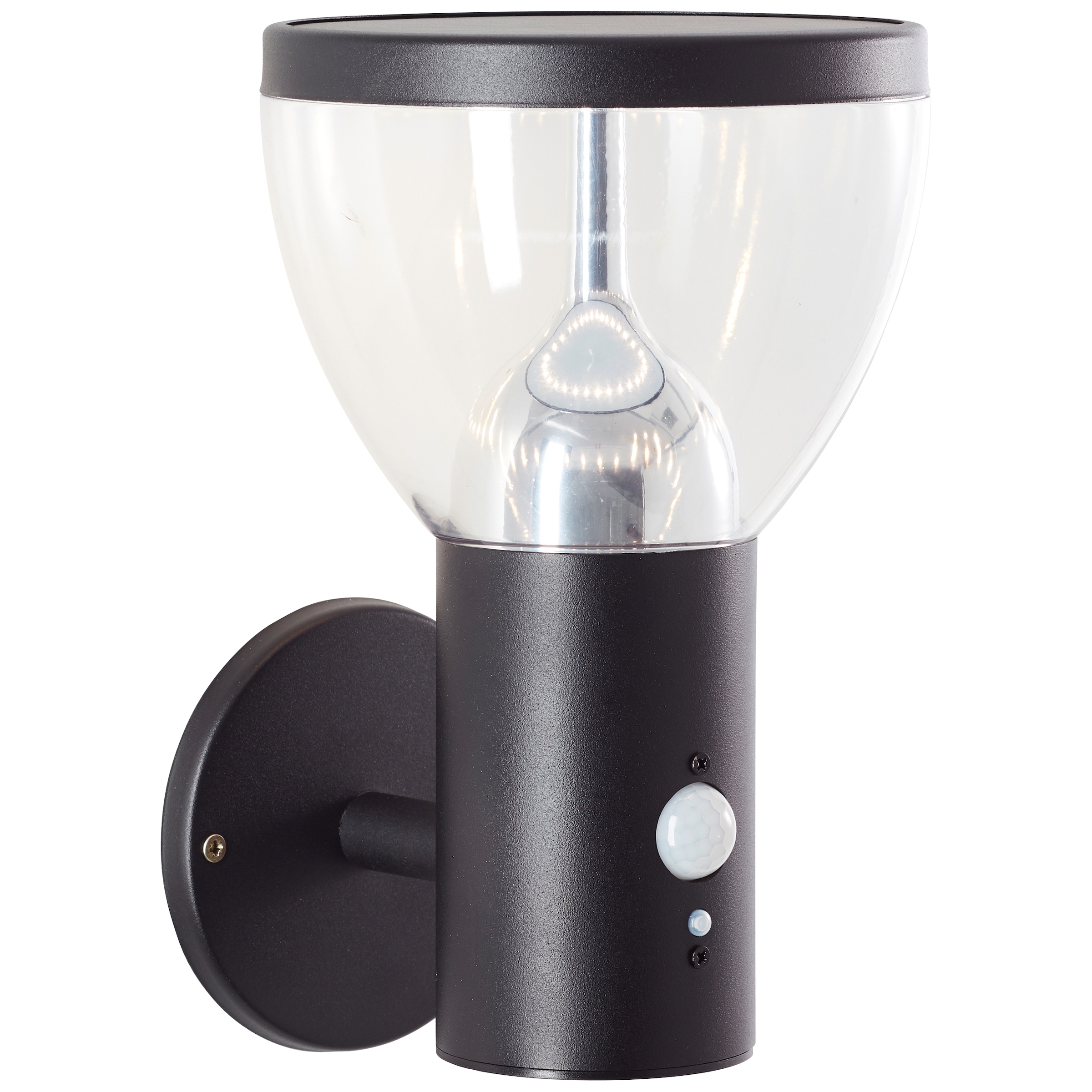 Brilliant LED Außen-Wandleuchte »Tulip« 1 Stk. Warmweiß LED Außenwandleuchte, Solar, 25 cm, 430 lm, 3000 K, Edelstahl, schwarz