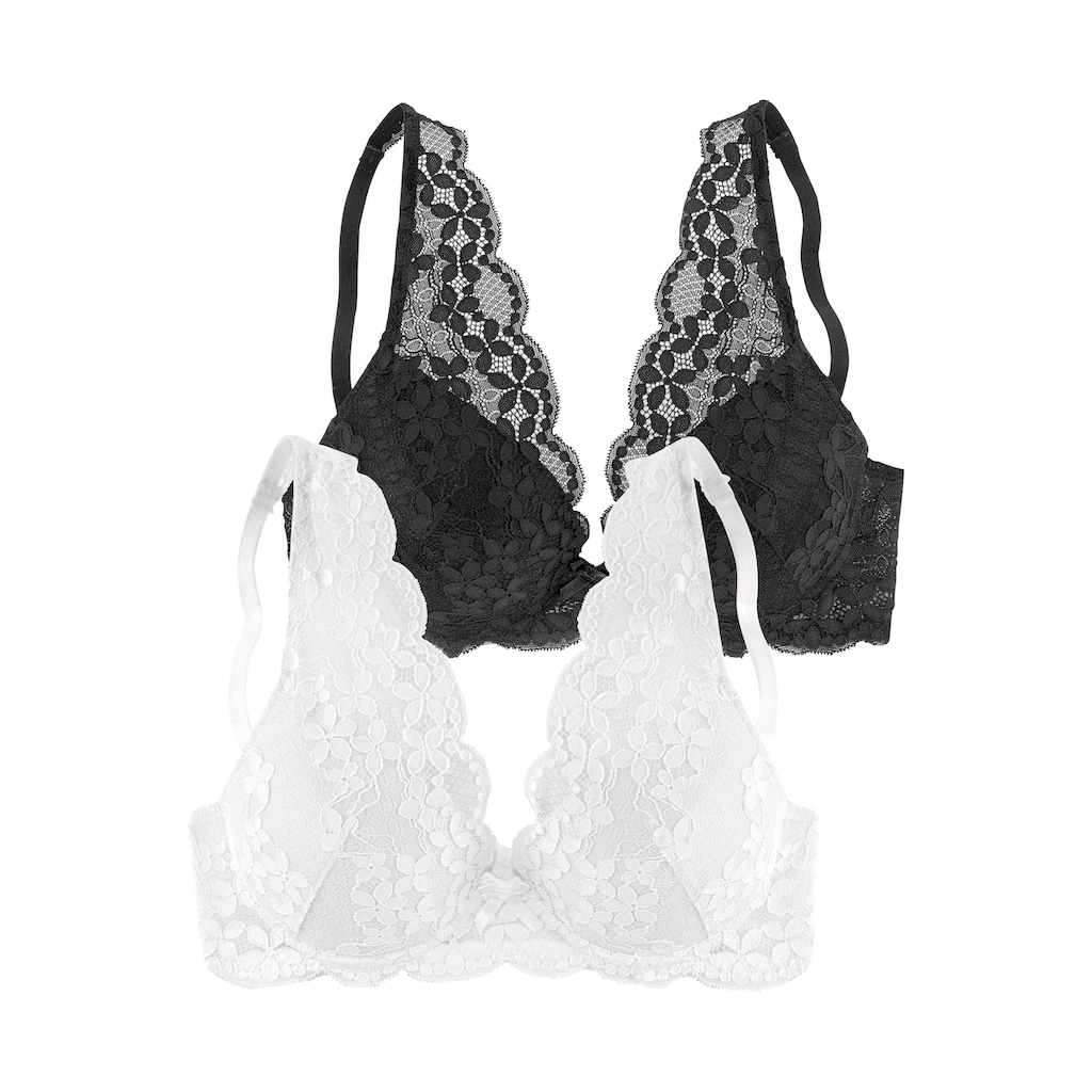 petite fleur Push-up-BH, (Packung, 2 Stück), in High Apex Schnittform, Dessous