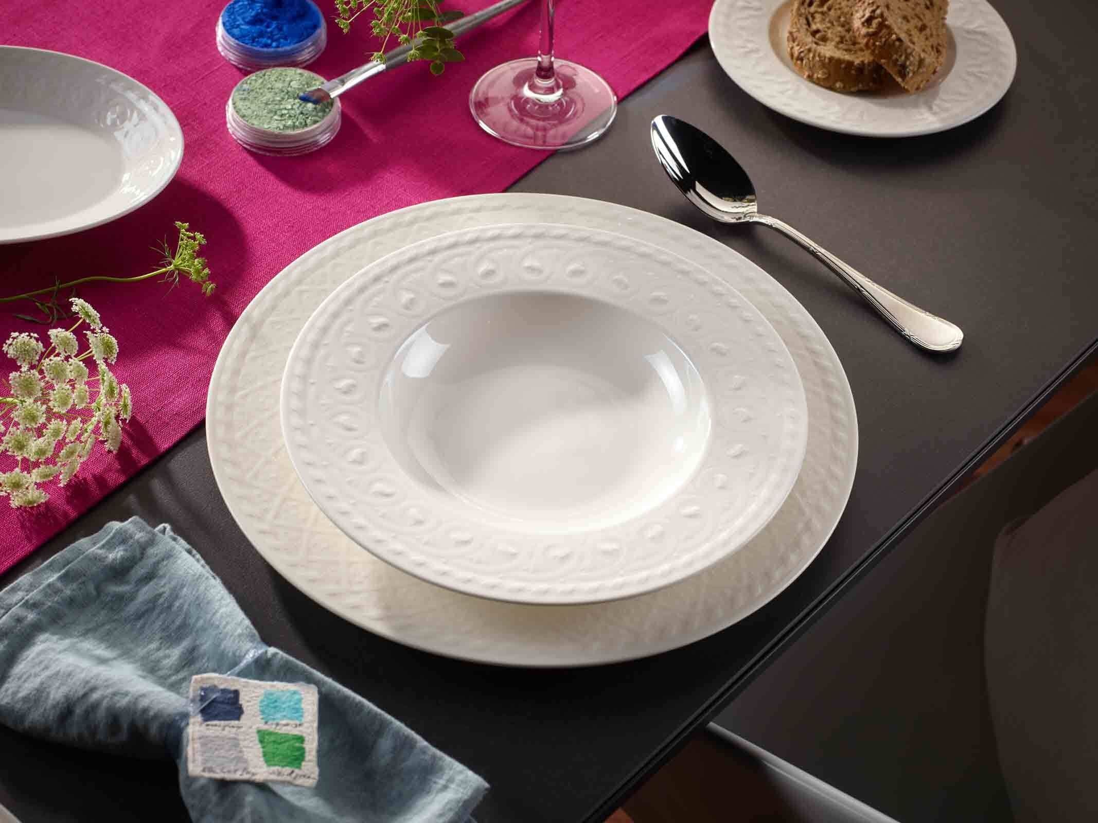 Villeroy & Boch Geschirr-Set »Teller-Set Cellini 18er Set weiß« Spülmaschinengeeignet, Mikrowellenfest