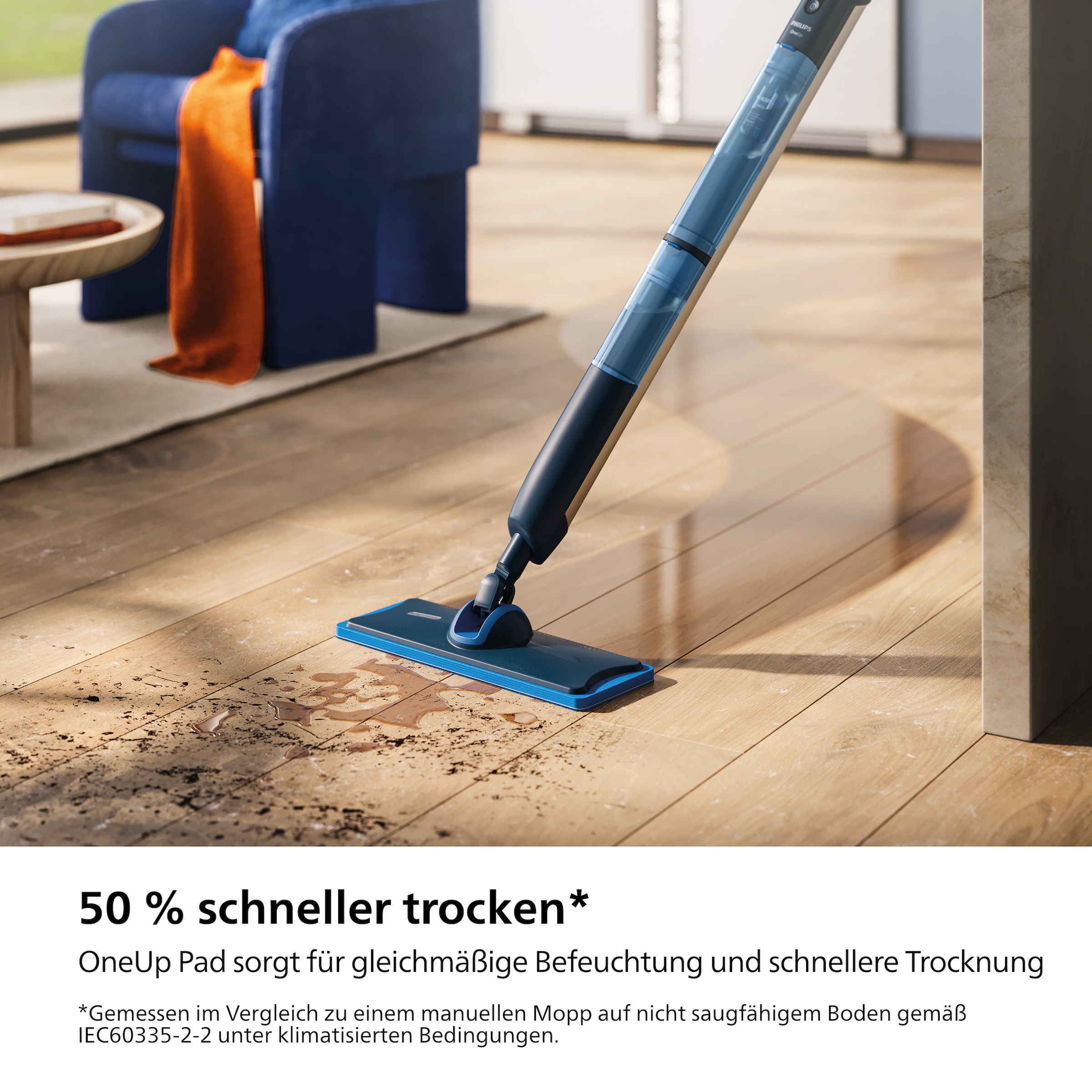 Philips Akku-Wischmopp »OneUp elektrischer Wischer 5000 Series XV5113/01«, 70 min Akku-Laufzeit, inkl. 1 Pad und 40 ml Reiniger