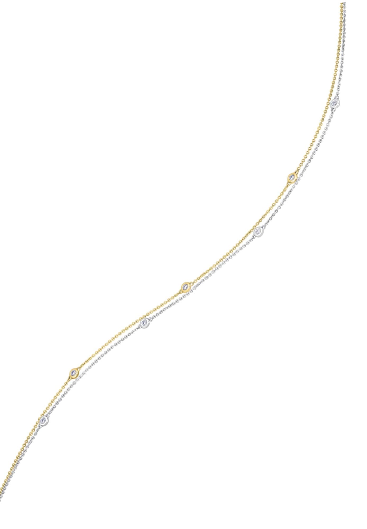 Goldkette »0,25 ct Diamant Brillant Halskette Rundankerkette aus 585 Gelbgold  45 cm«