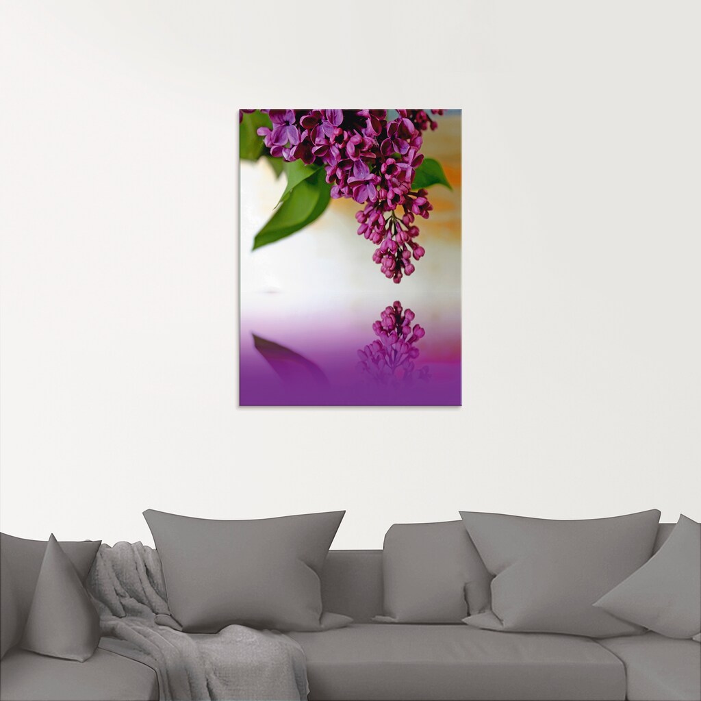 Artland Glasbild »Flieder«, Blumen, (1 St.)