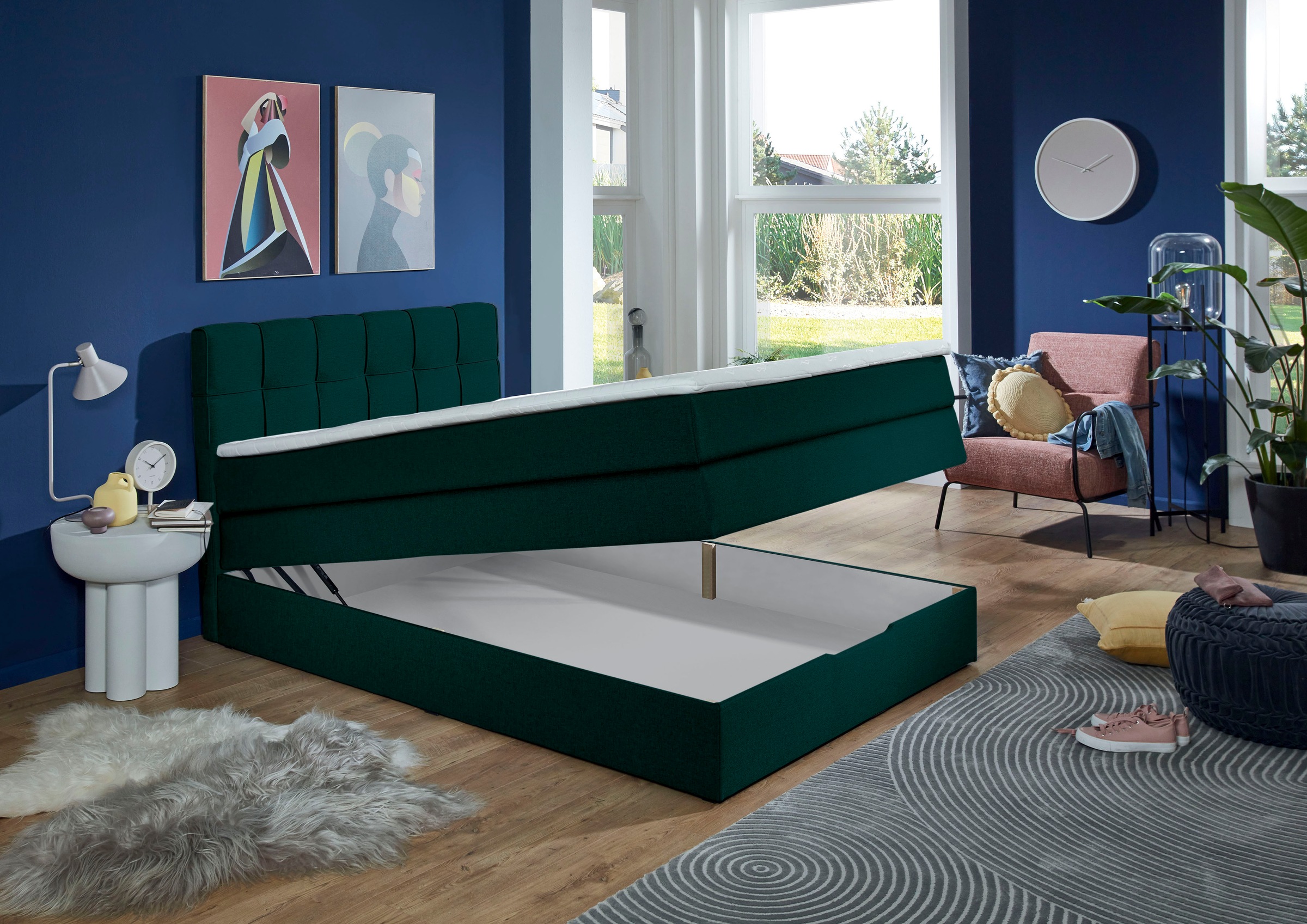 INOSIGN Boxspringbett »Fornoli«, inkl. Topper und Bettkasten, H3 in zwei Matratzenarten