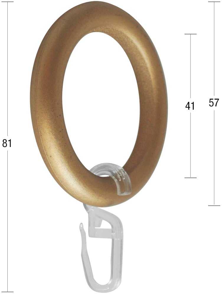 GARESA Gardinenring »Kunststoffring mit Haken«, (20 St.), für Durchmesser  bis 28mm, einfache Montage