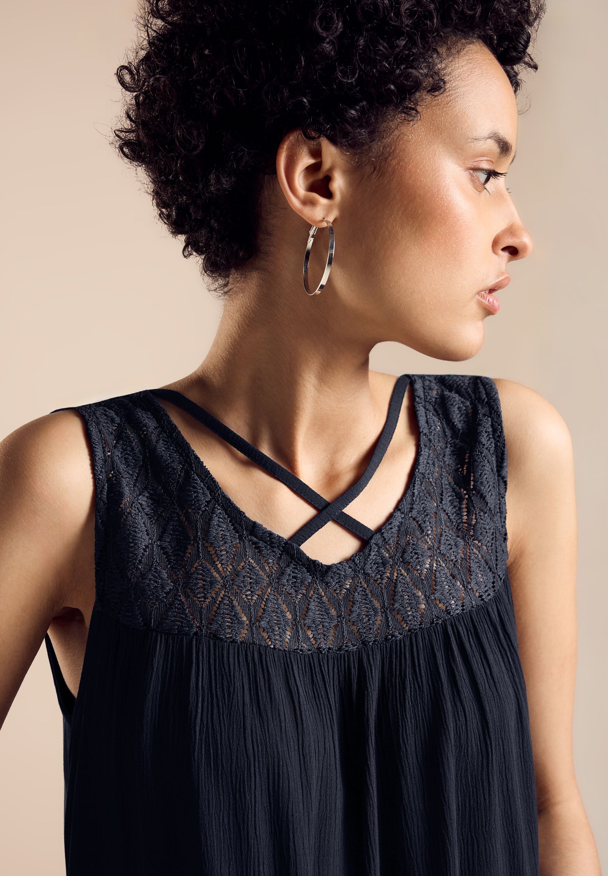 STREET ONE Shirttop, mit Spitze