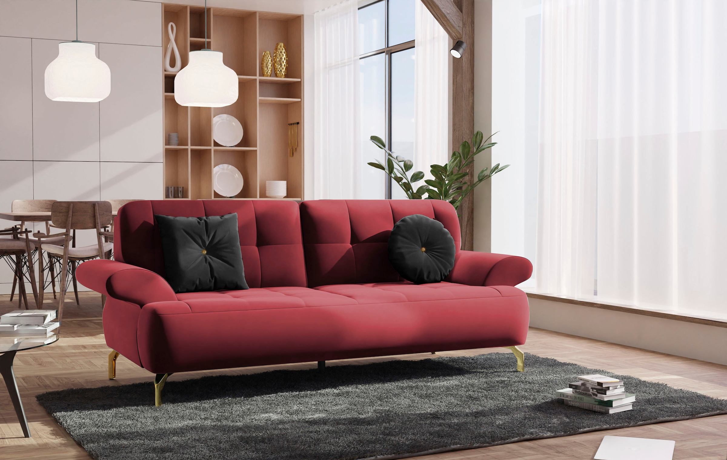 sit&more 2,5-Sitzer »Orient 1«, inkl. 2 Zierkissen mit Strass-Stein, goldfarbene... kaufen
