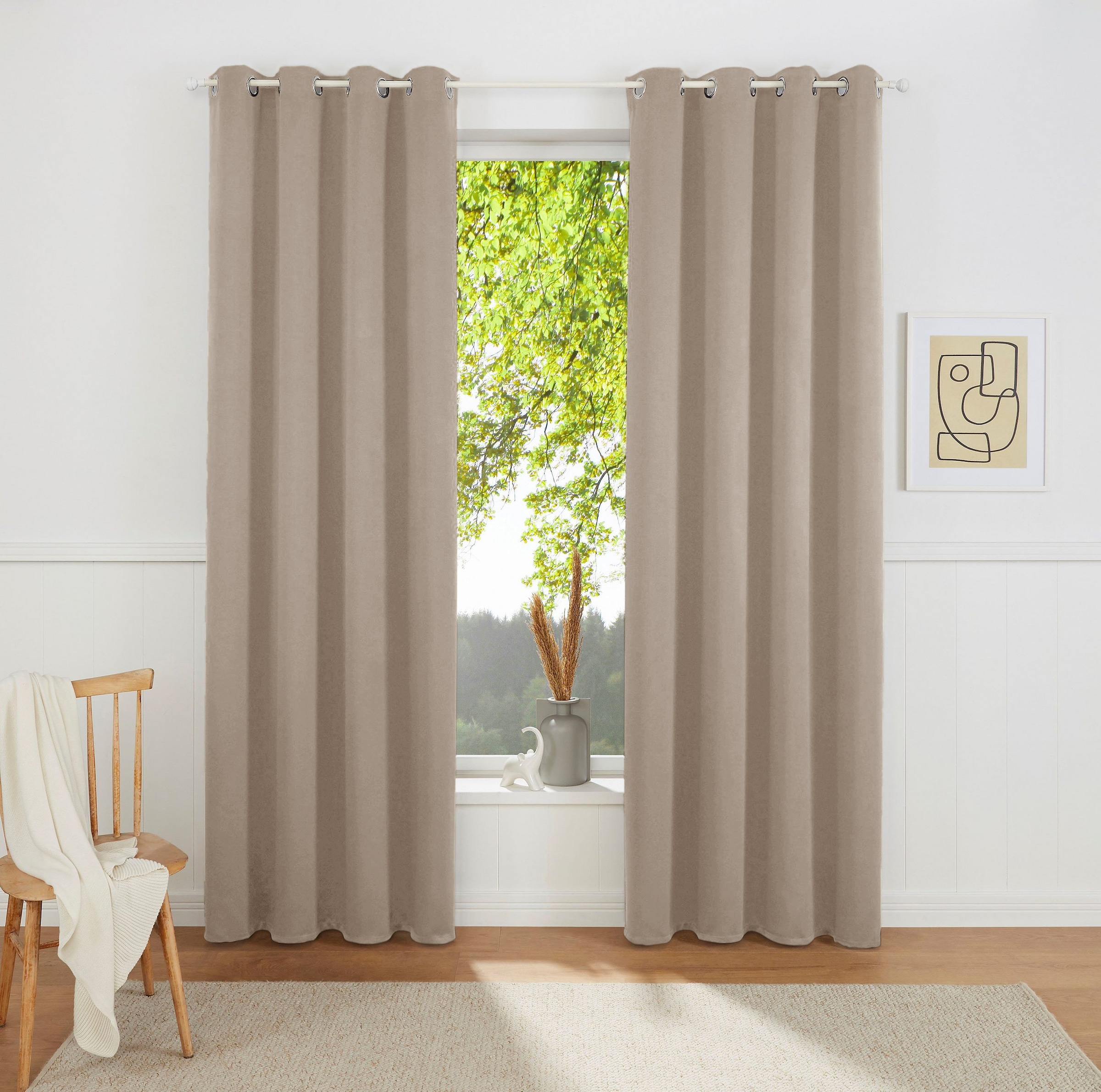 my home Gardine »SOLA«, (1 St.), Schal einfarbig, Verdunkelung, 1er oder 2er Set Gardinen
