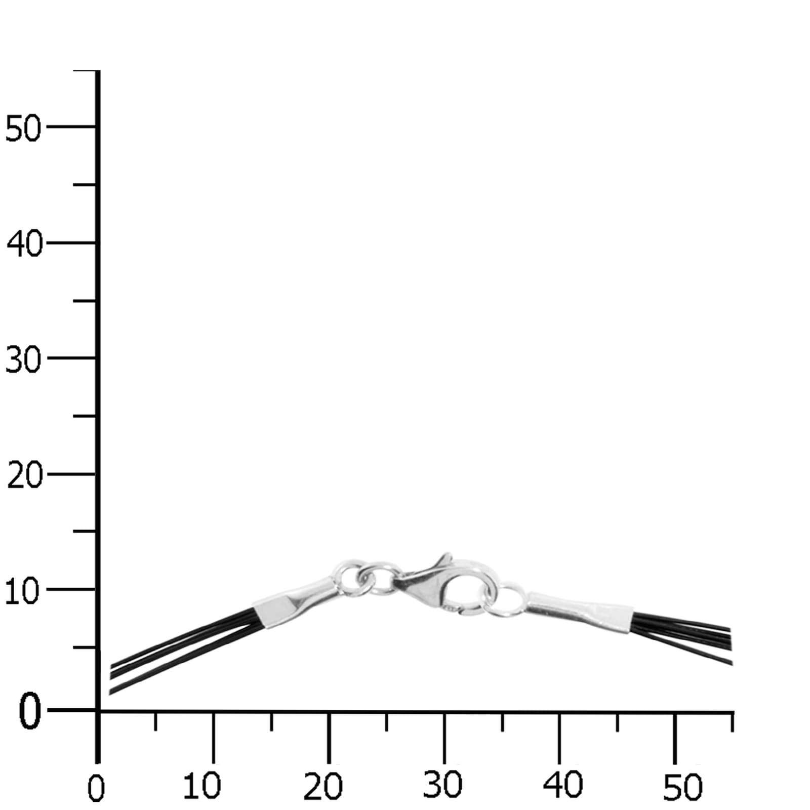 OSTSEE-SCHMUCK Halsreif »- Nyloncollier 5-reihig -schwarz- - Edelstahl - Verschluß aus Silber 925/000«