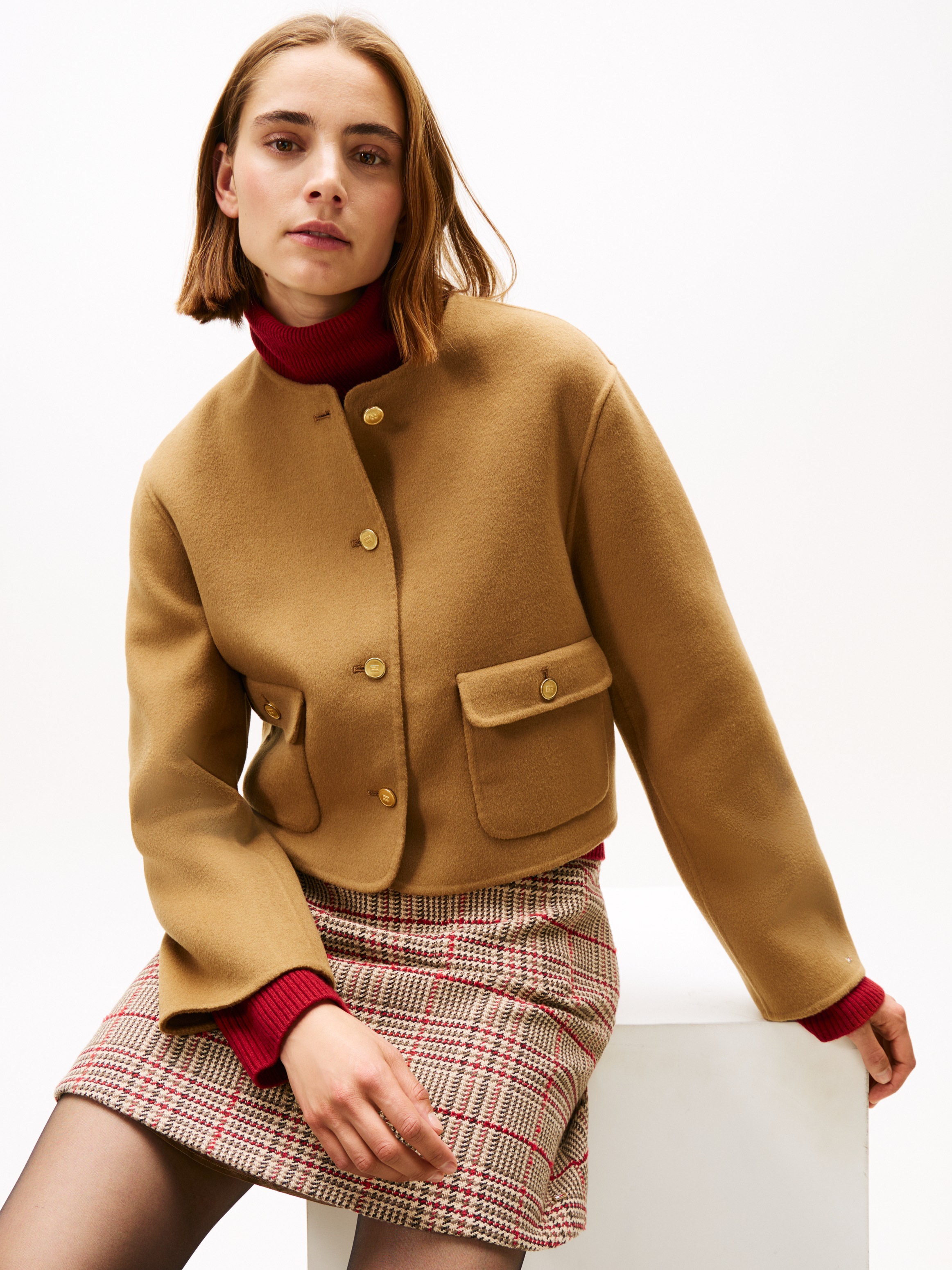 Tommy Hilfiger Kurzjacke »DF WOOL BLEND REG LADY JACKET«, mit Wolle