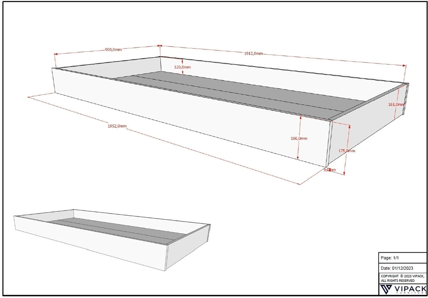 Vipack Etagenbett »Forrest Massivholzbett Made in Europe, stabil und hochwertig gebaut« Liegefläche 90/140x200cm, mit Leiter, Rolllattenrost u. Bettschublade, 