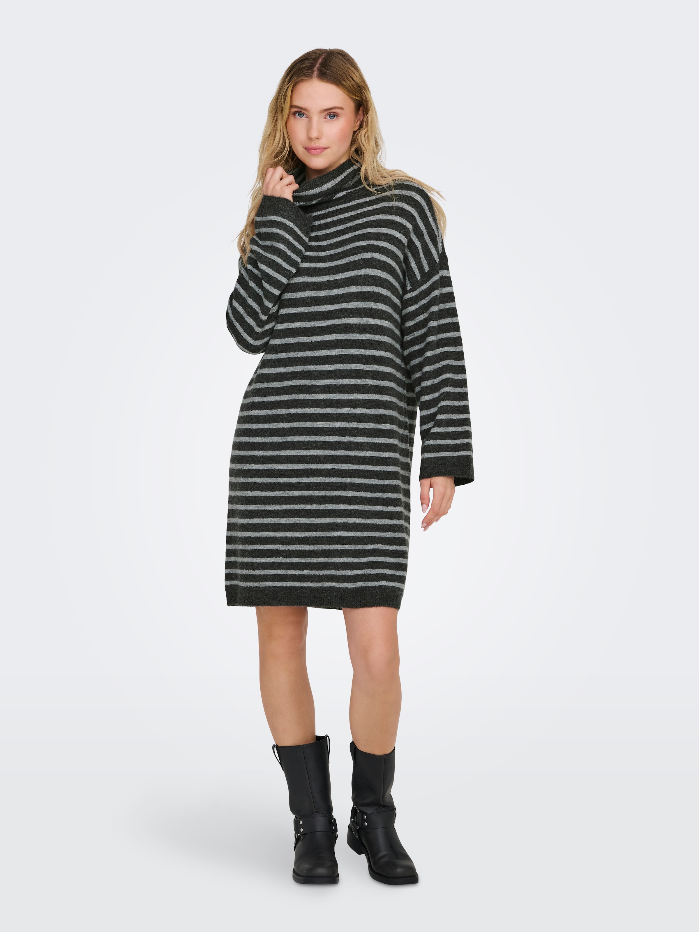 ONLY Strickkleid »ONLTALIO LS STRIPE ROLLNECK DRESS BF KNT«