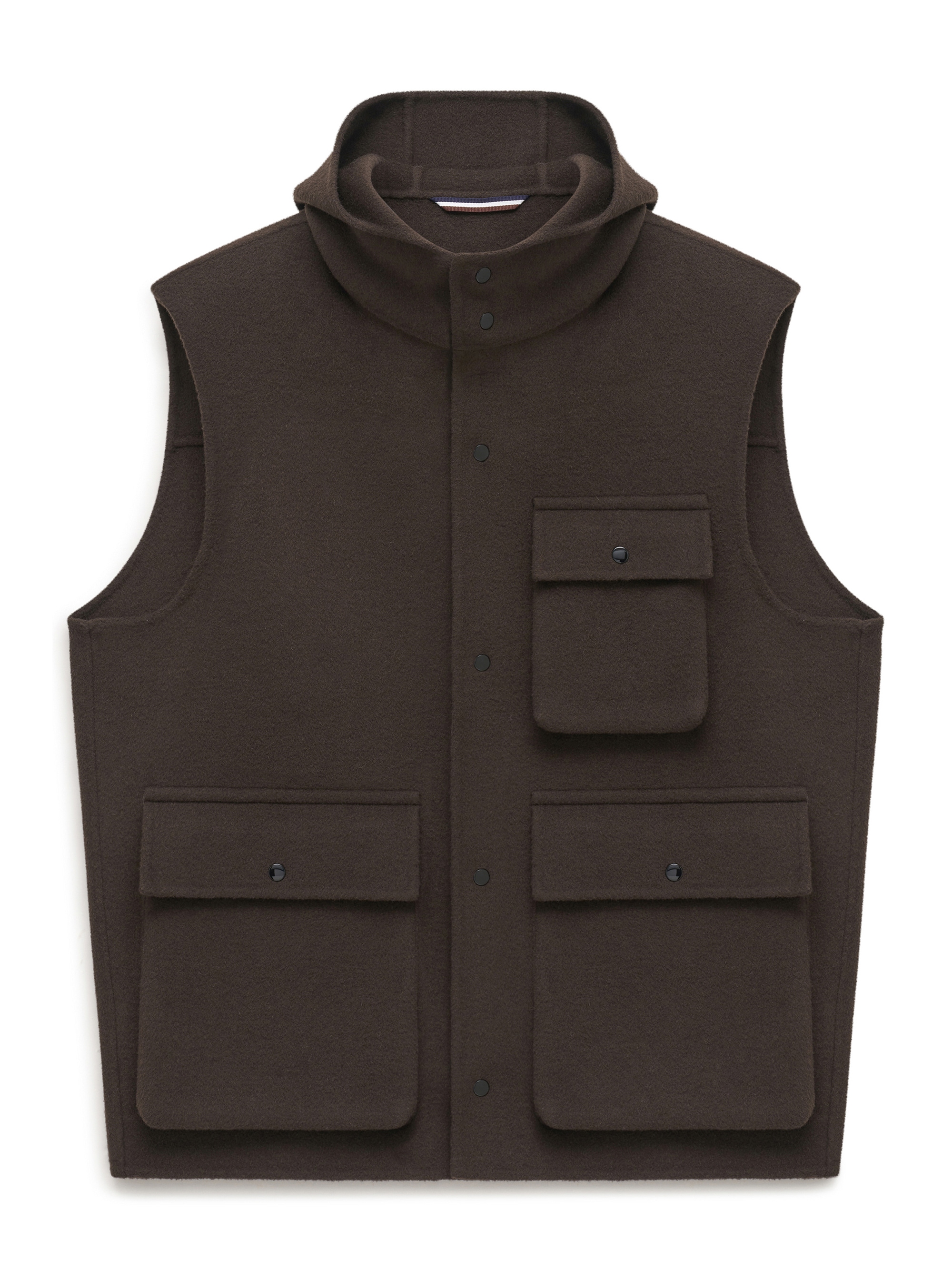 bugatti Strickweste »Regular Fit« Regular Fit Woll-Seide Kapuze Handmade