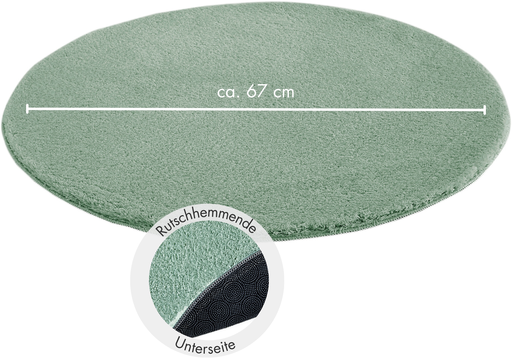 Andiamo Badematte »Arezzo« Höhe 16 mm rutschhemmend beschichtet fußbodenheizungsgeeignet | schnell trocknend Uni Farben, weich & kuschelig, auch in rund und als 2er Set erhältlich