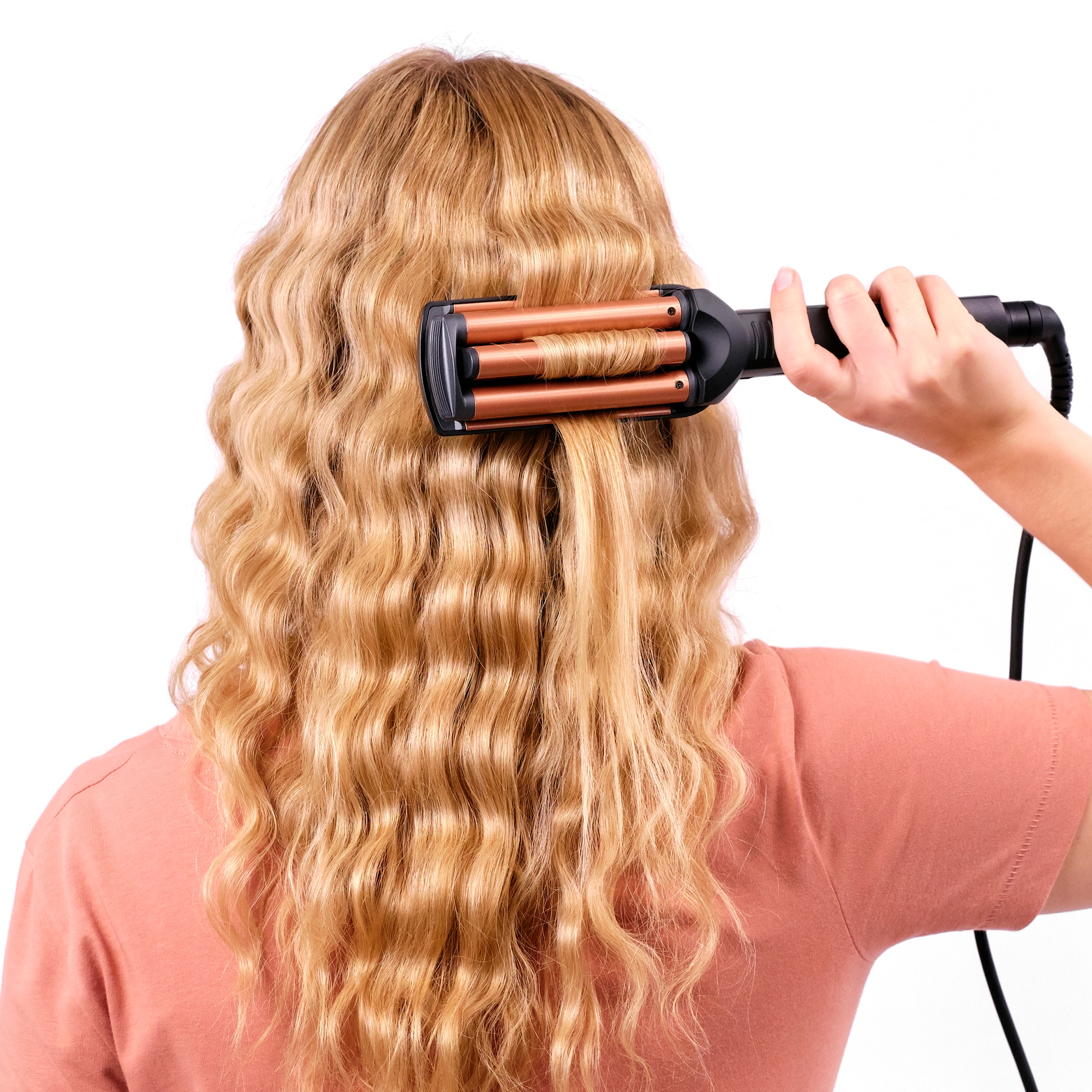 BaByliss Welleneisen »Deep Waves Welleneisen für große Wellen / Beach Waves, W2447E« Turmalin-Keramik, Lockenstab, 3 Temperaturen bis 200°C, Wellenstyler