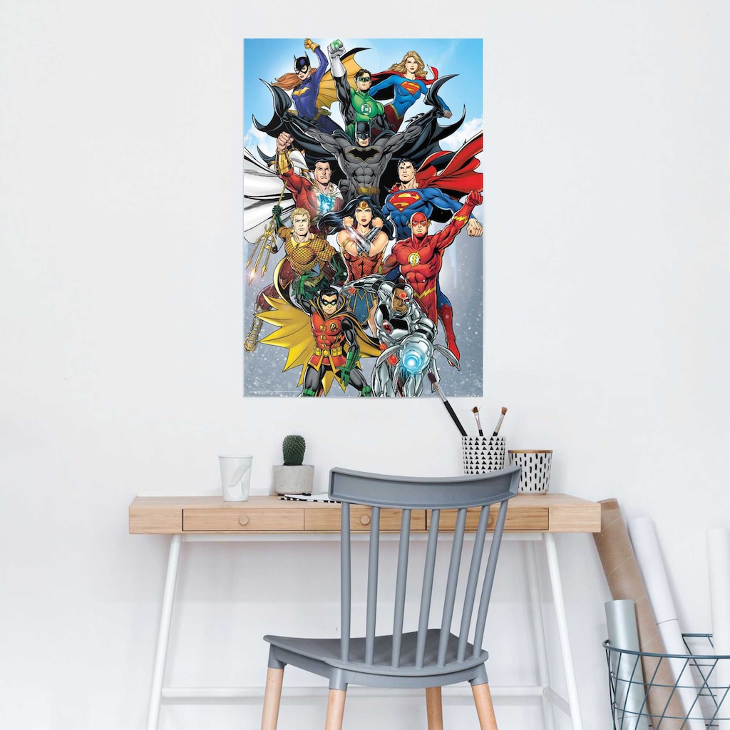 Reinders! Poster »DC Comics Helden Superman Wonderwoman Flash Batman«, (1 St.)
