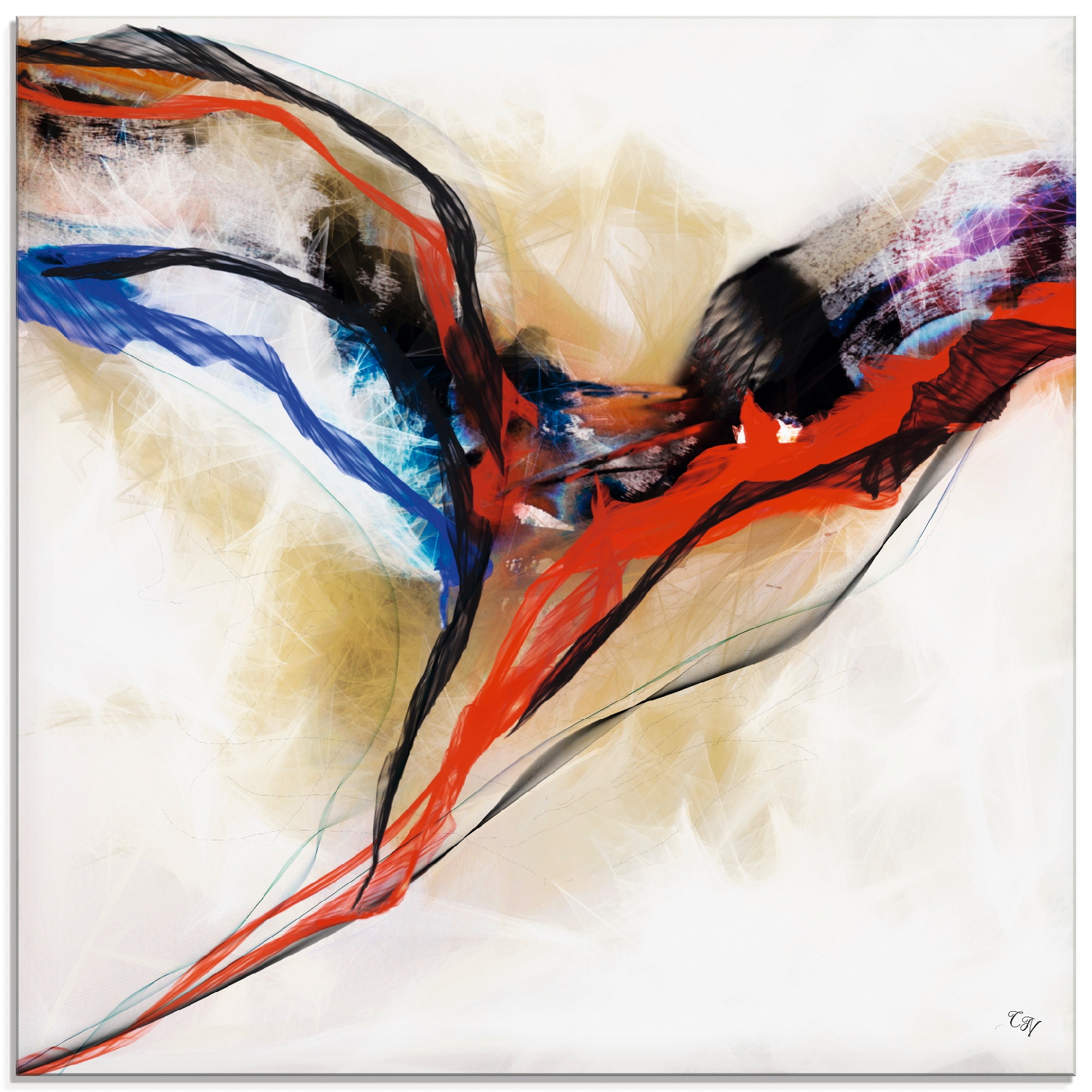 Artland Glasbild »Engel - abstrakt I«, Muster, (1 St.), in verschiedenen  Größen auf Rechnung kaufen