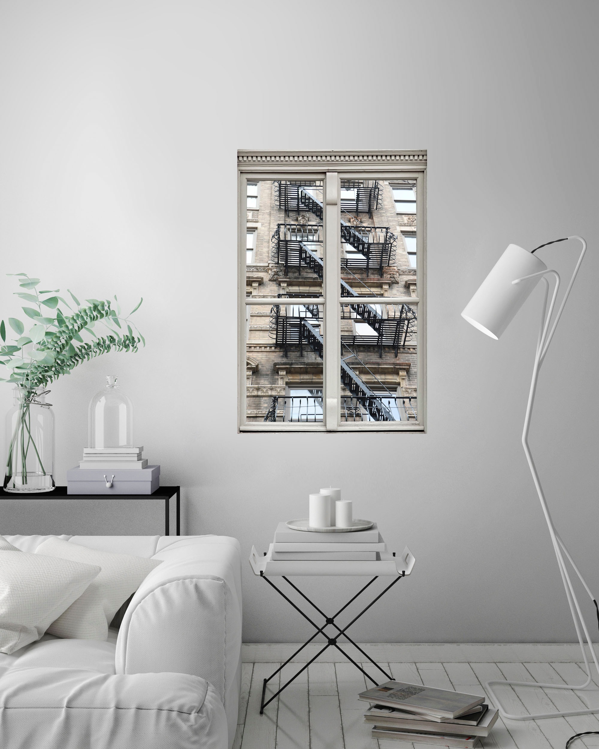 queence Wandsticker »Treppe«, Wandsticker, Wandbild, selbstklebend, 3D, Fenster
