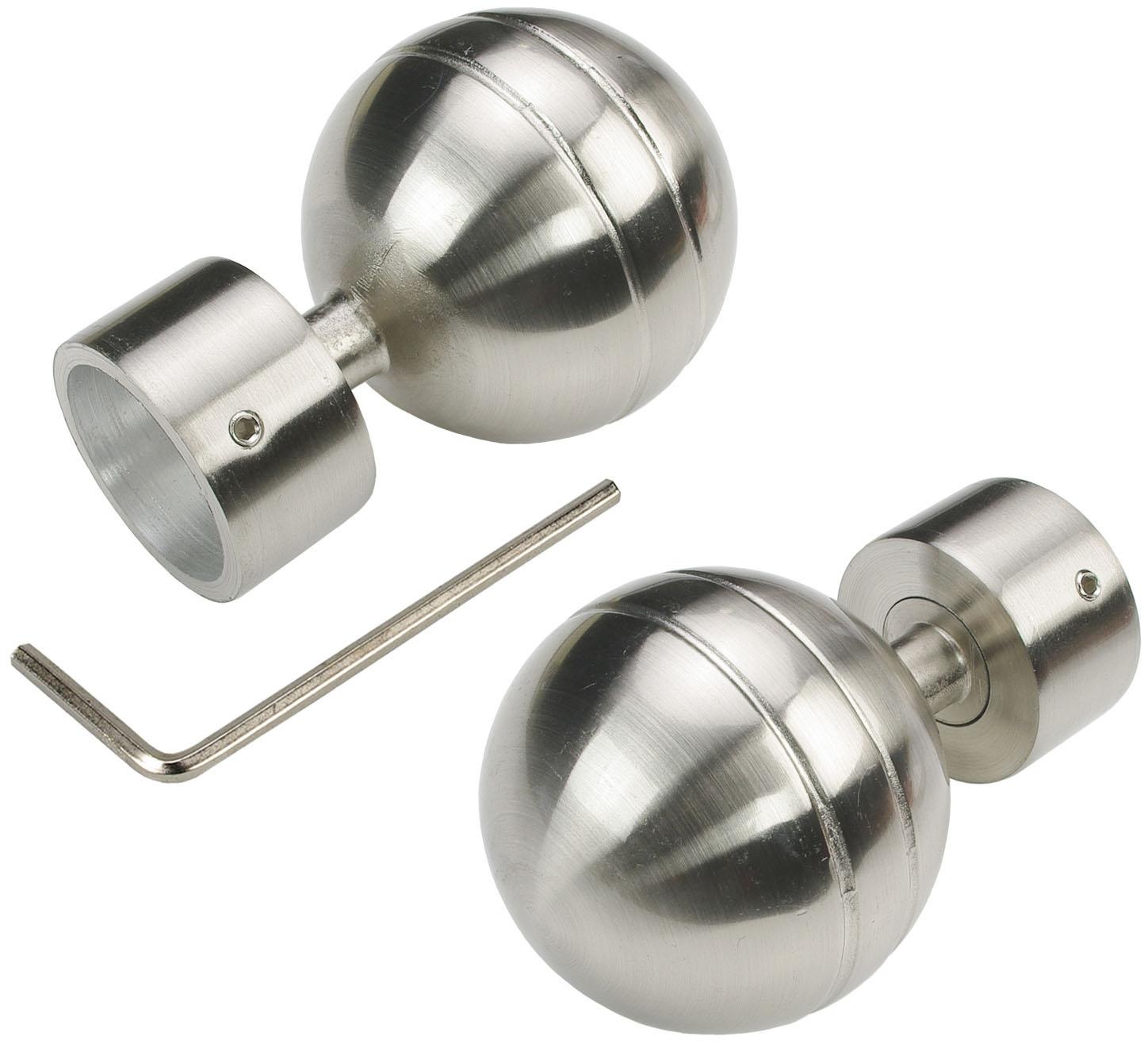 Liedeco Gardinenstange »CELKUGEL01SG1L«, 1 läufig-läufig, Fixmaß, 1-läufig im Fixmaß Ø 25 mm