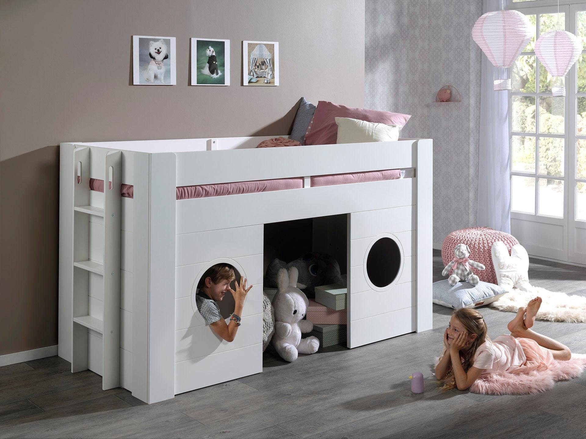 Vipack Hochbett »Freya«, (Made in Europe), in Hütten-Optik