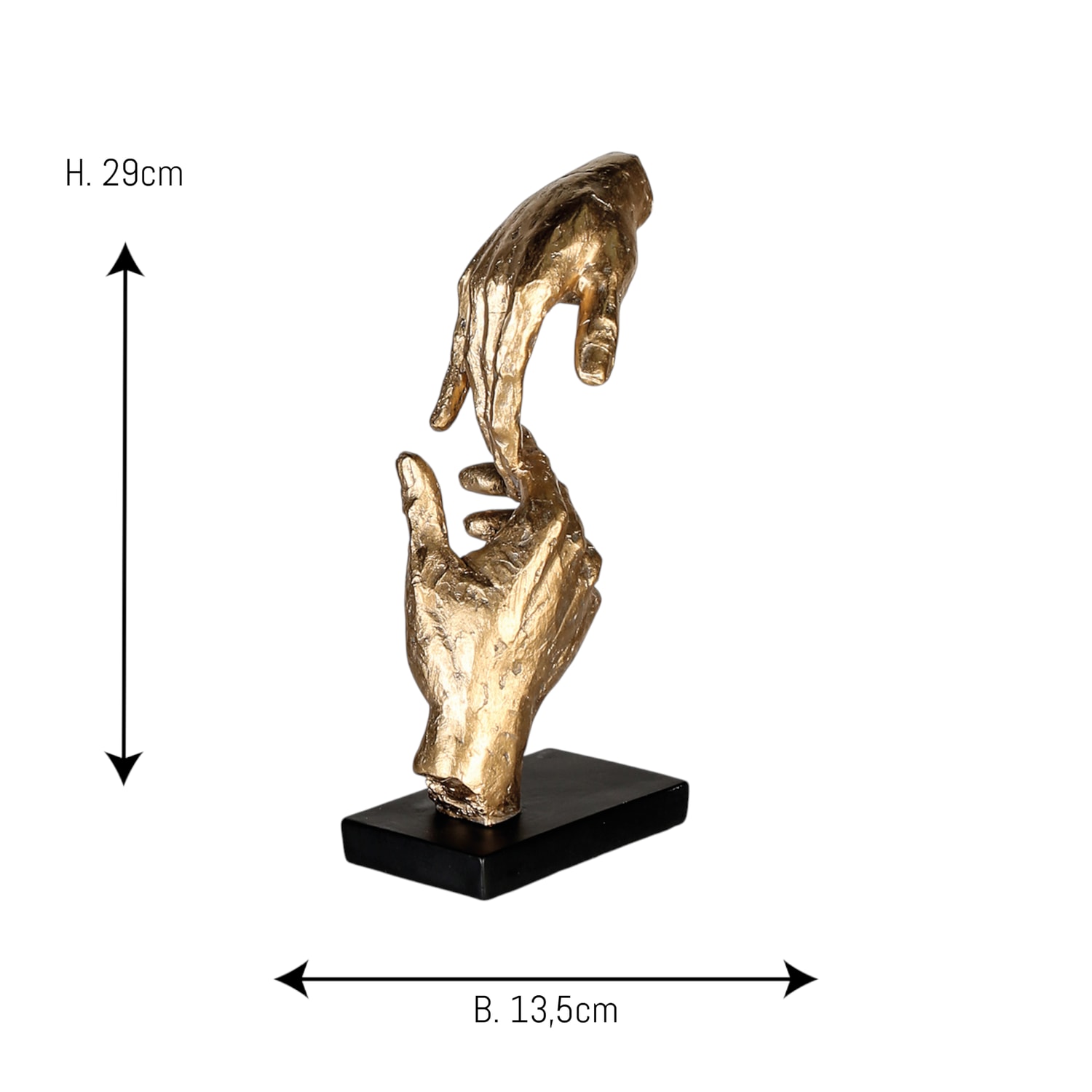 Casablanca by Gilde Dekofigur »Skulptur Two Hands, gold/schwarz« Dekoobjekt, Höhe 29, Hände, mit Spruchanhänger, Wohnzimmer