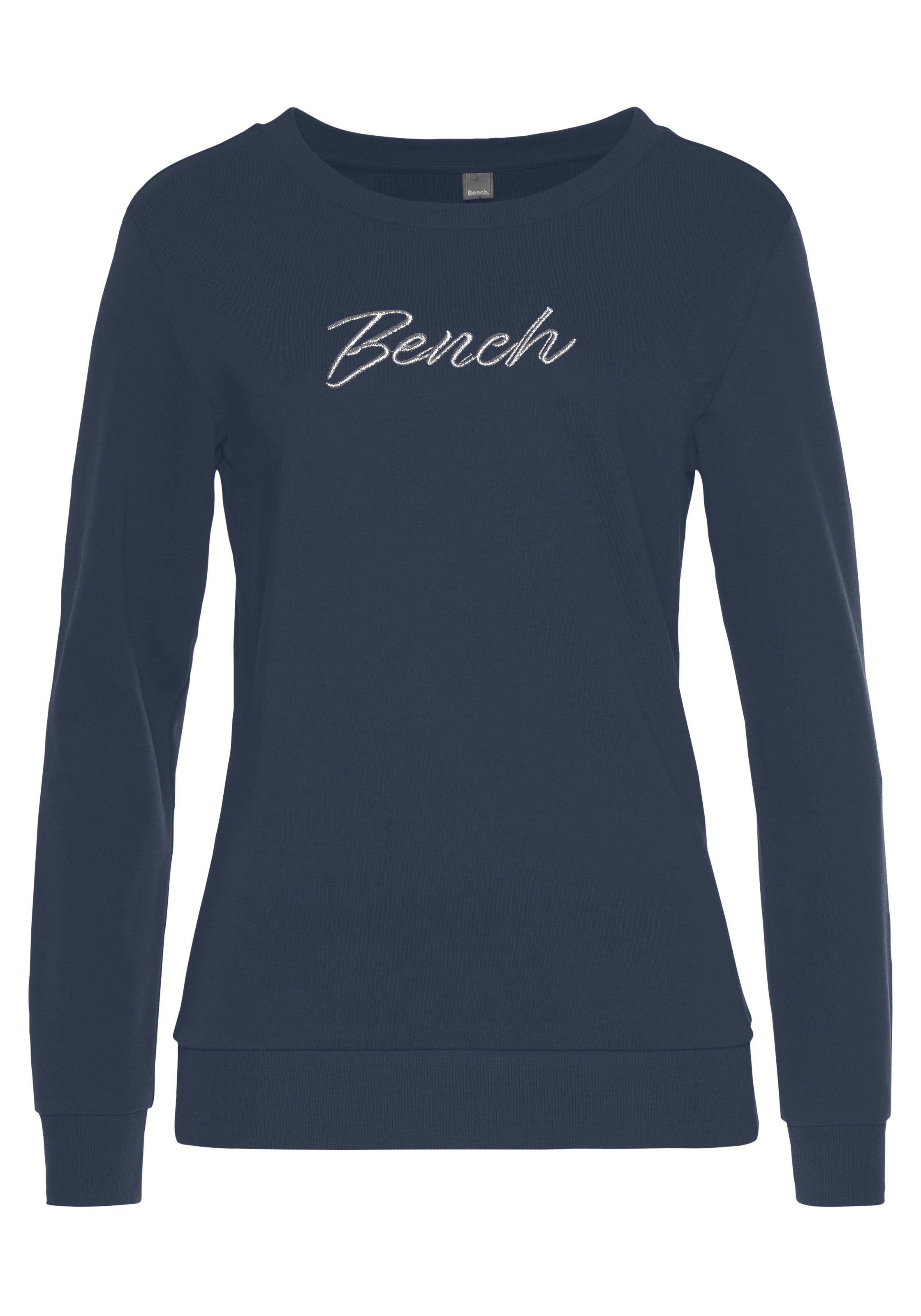 Bench. Loungewear Sweatshirt, mit glänzender Logostickerei, Loungewear, Loungeanzug