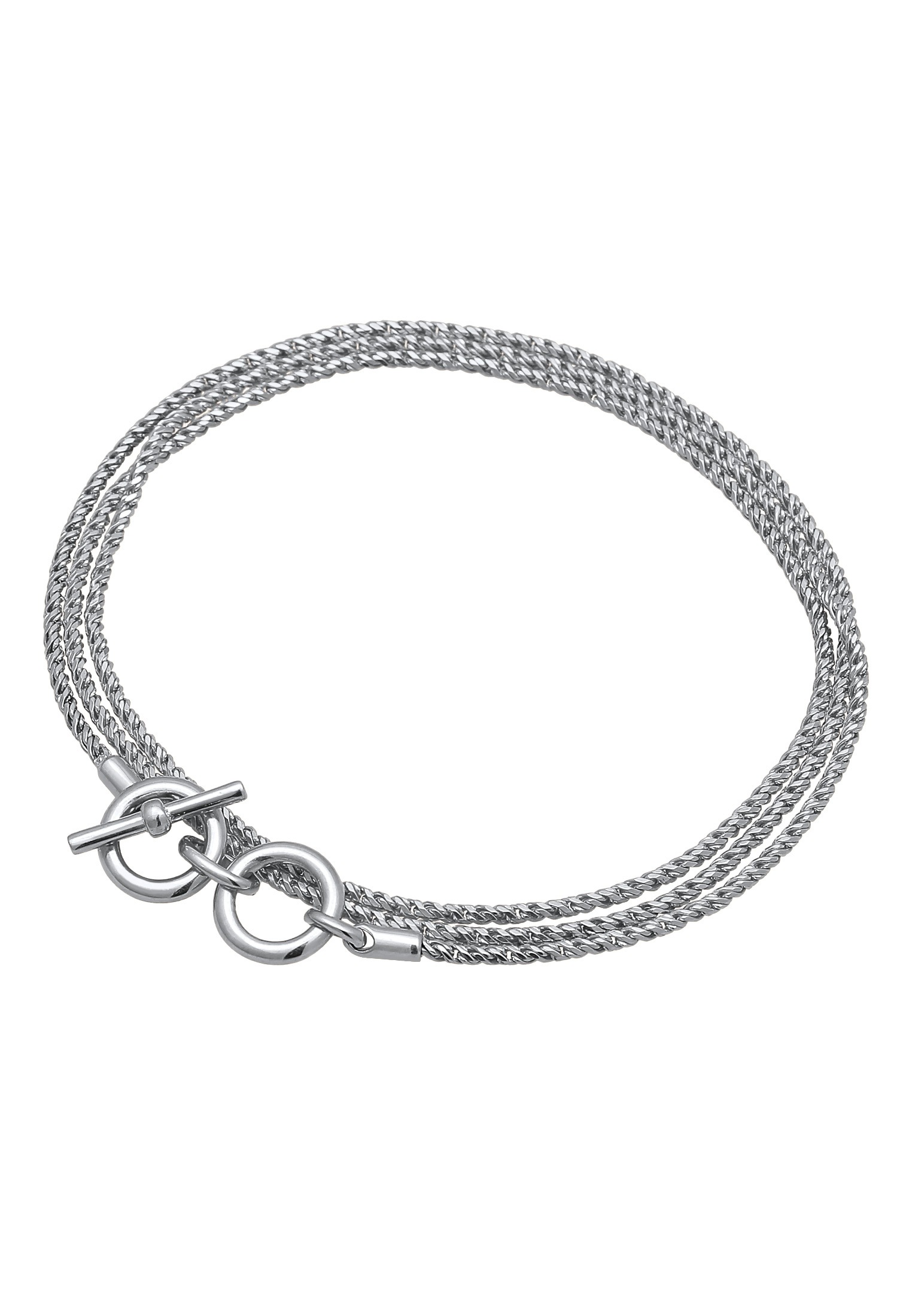 Kuzzoi Armkette »Armband Männer Kordelkette T-Bone Oxidiert 925 Silber«