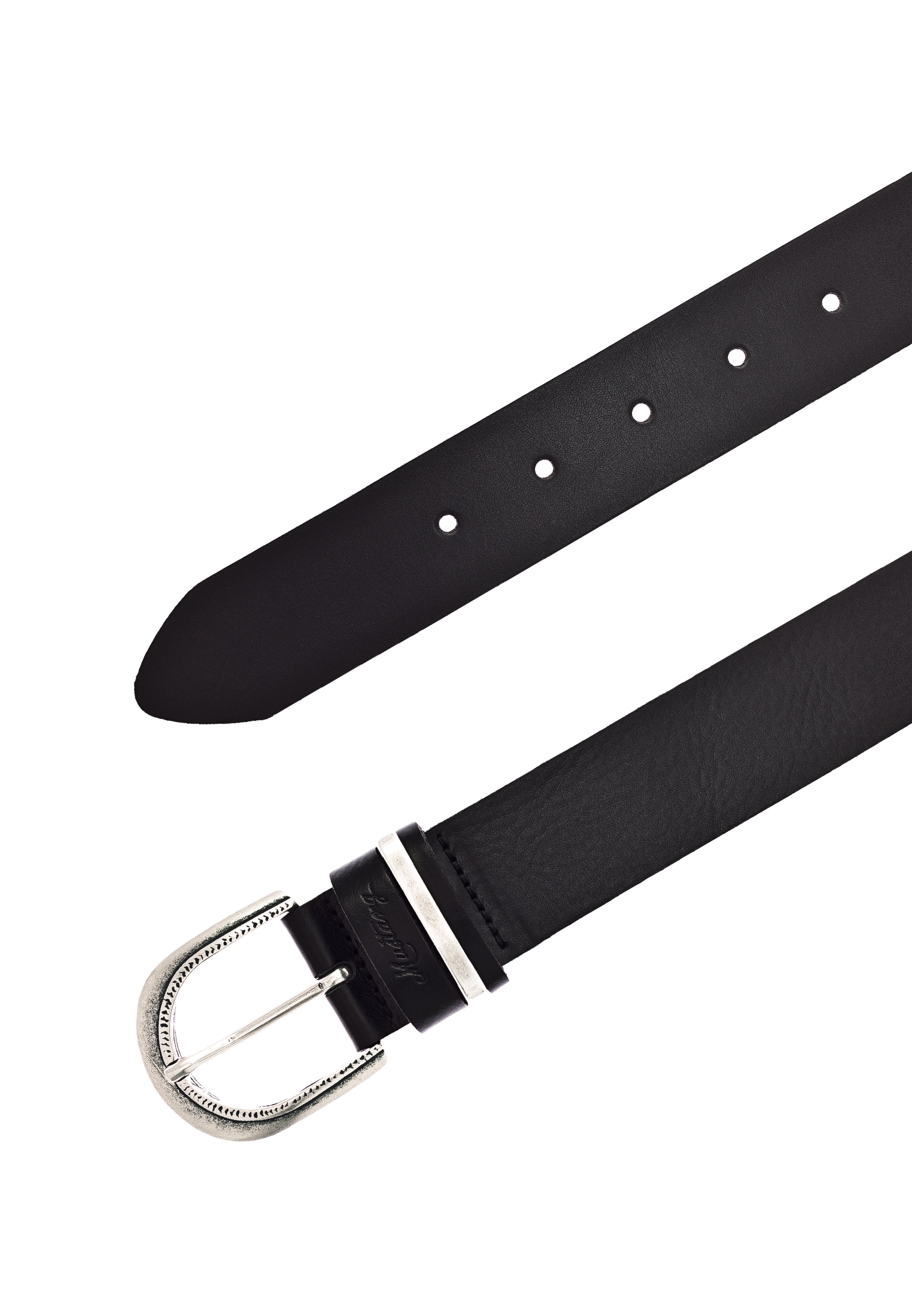 MUSTANG Ledergürtel Mit dunklen Airbrushkanten und einer ovalen Dornschließe, 3,5 cm