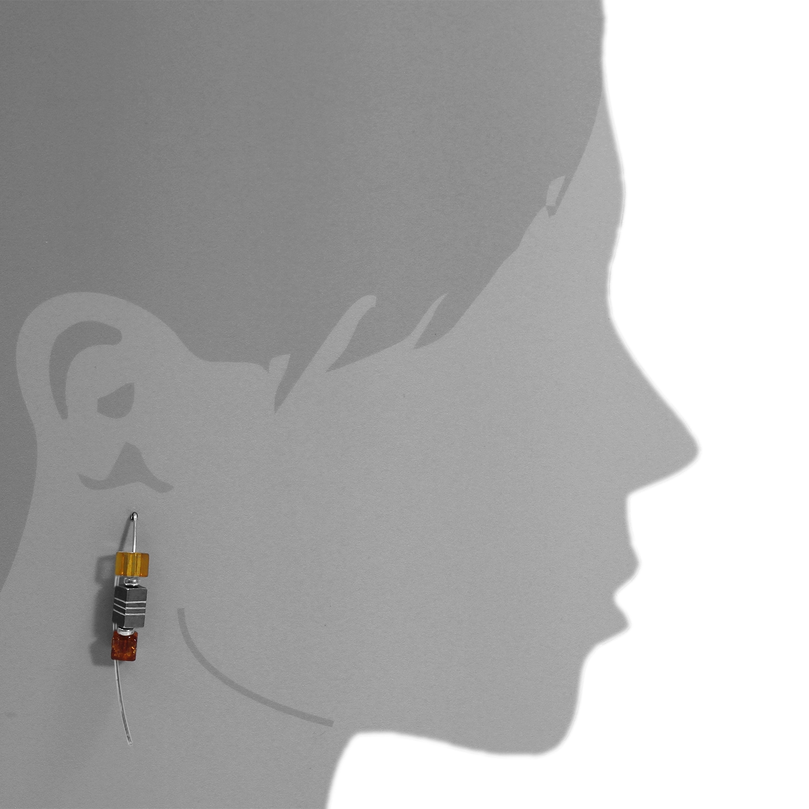 OSTSEE-SCHMUCK Paar Ohrhänger »- Würfel - Silber 925/000 - Bernstein«