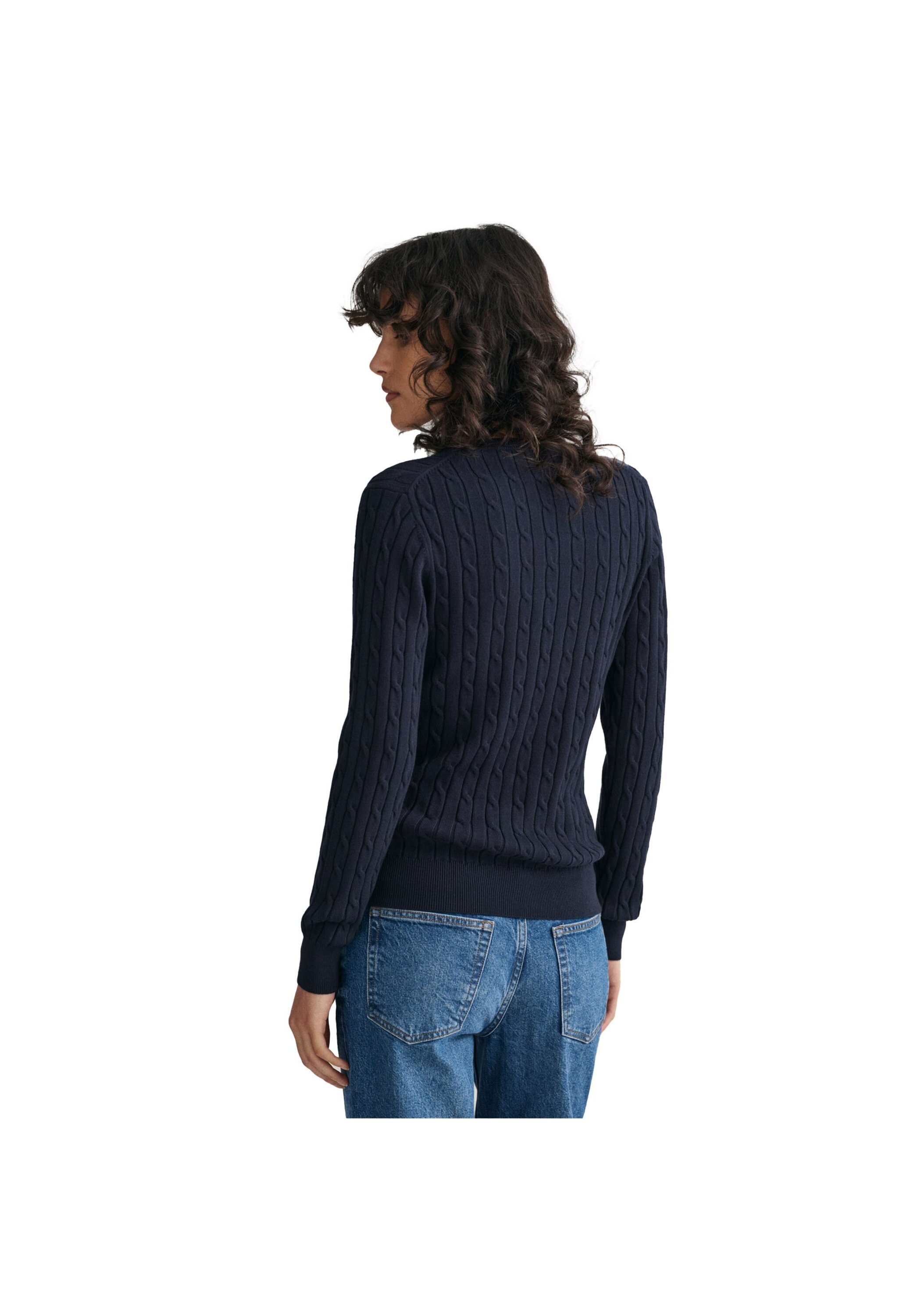 Gant Sweater »Strickpullover STRETCH COTTON CABLE V-NECK«