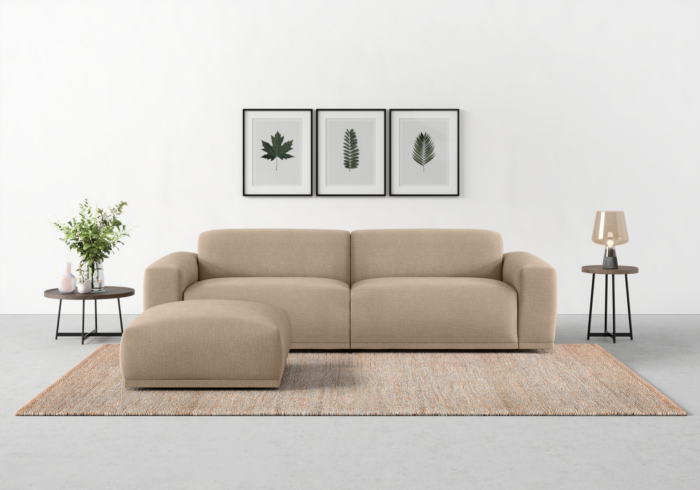 TRENDMANUFAKTUR Big-Sofa »Braga, mit hochwertigem Kaltschaum, Megasofa, in Cord erhältlich«, modernes Big-Sofa, Couch mit hohem Sitzkomfort, 254/72/107 cm (B/H/T)