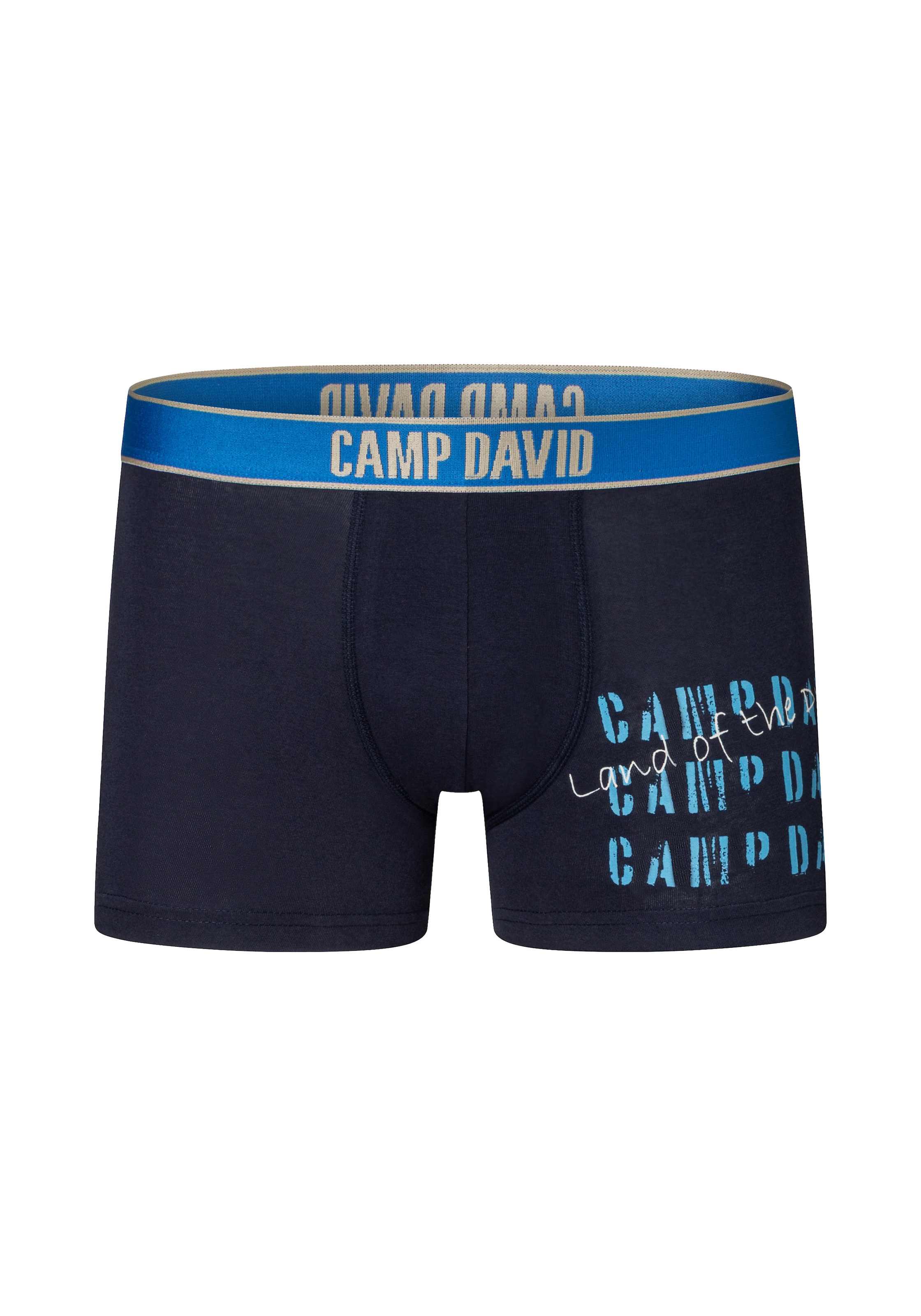 CAMP DAVID Boxershorts »casual« 2 Paar,  Boxershorts, mit doppellagiger Tasche, aus gekämmter Baumwolle