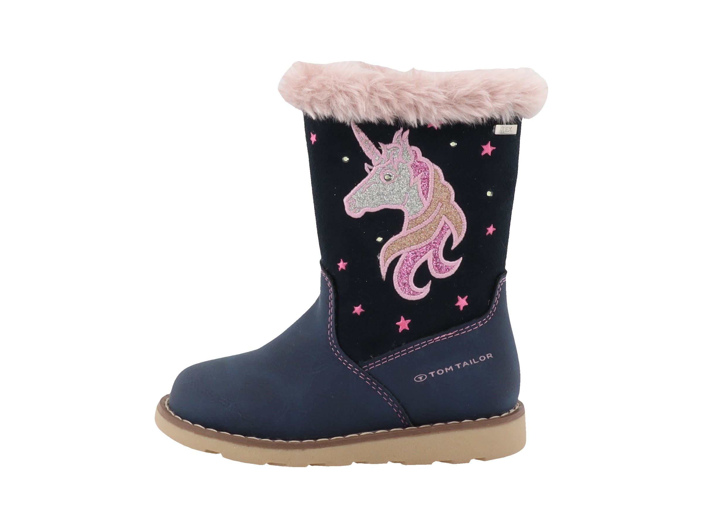TOM TAILOR Winterstiefel »Blinkschuh«  Langschafttstiefel, Kinderstiefel mit blinkendem Einhornmotiv