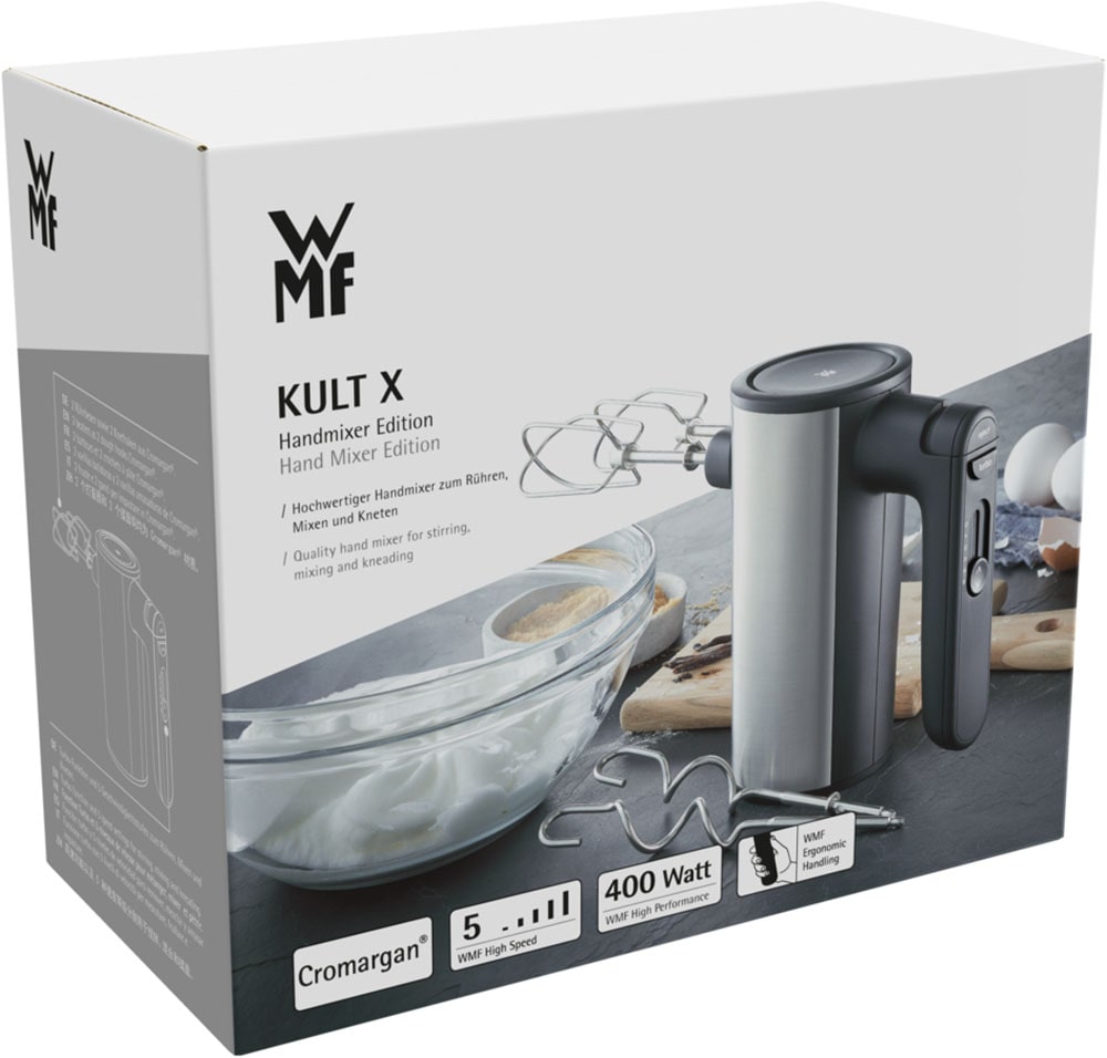 WMF Handmixer »KULT X Edition« 400 W Turbo-Funktion, 5 Geschwindigkeitsstufen, inkl. Rührbesen + Knethaken