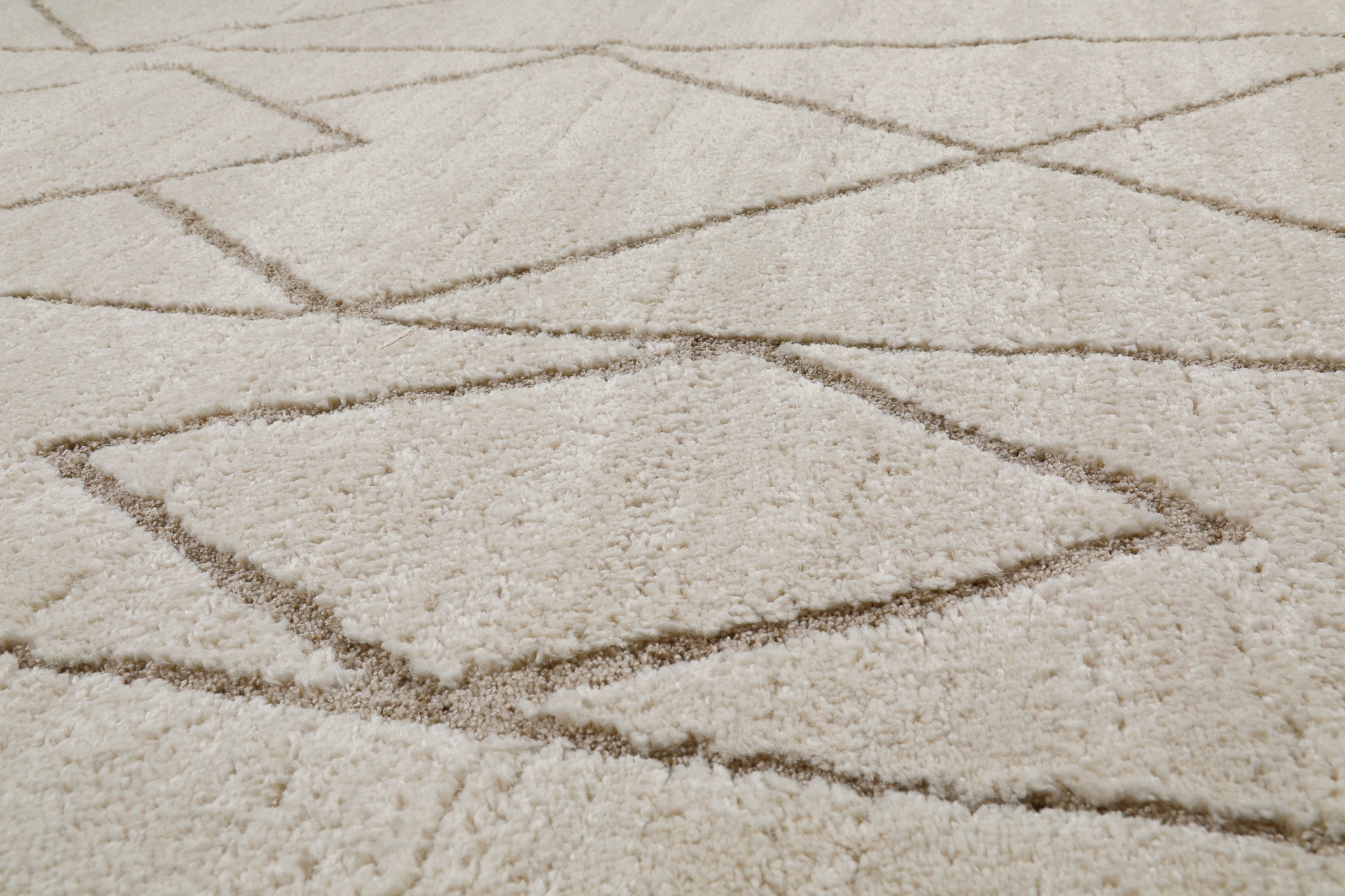 Wecon home Teppich »Pelle« rechteckig 18 mm Höhe Gewebt, Hoch-Tief, pflegeleicht, Rauten Muster, Scandi, Wohnzimmer