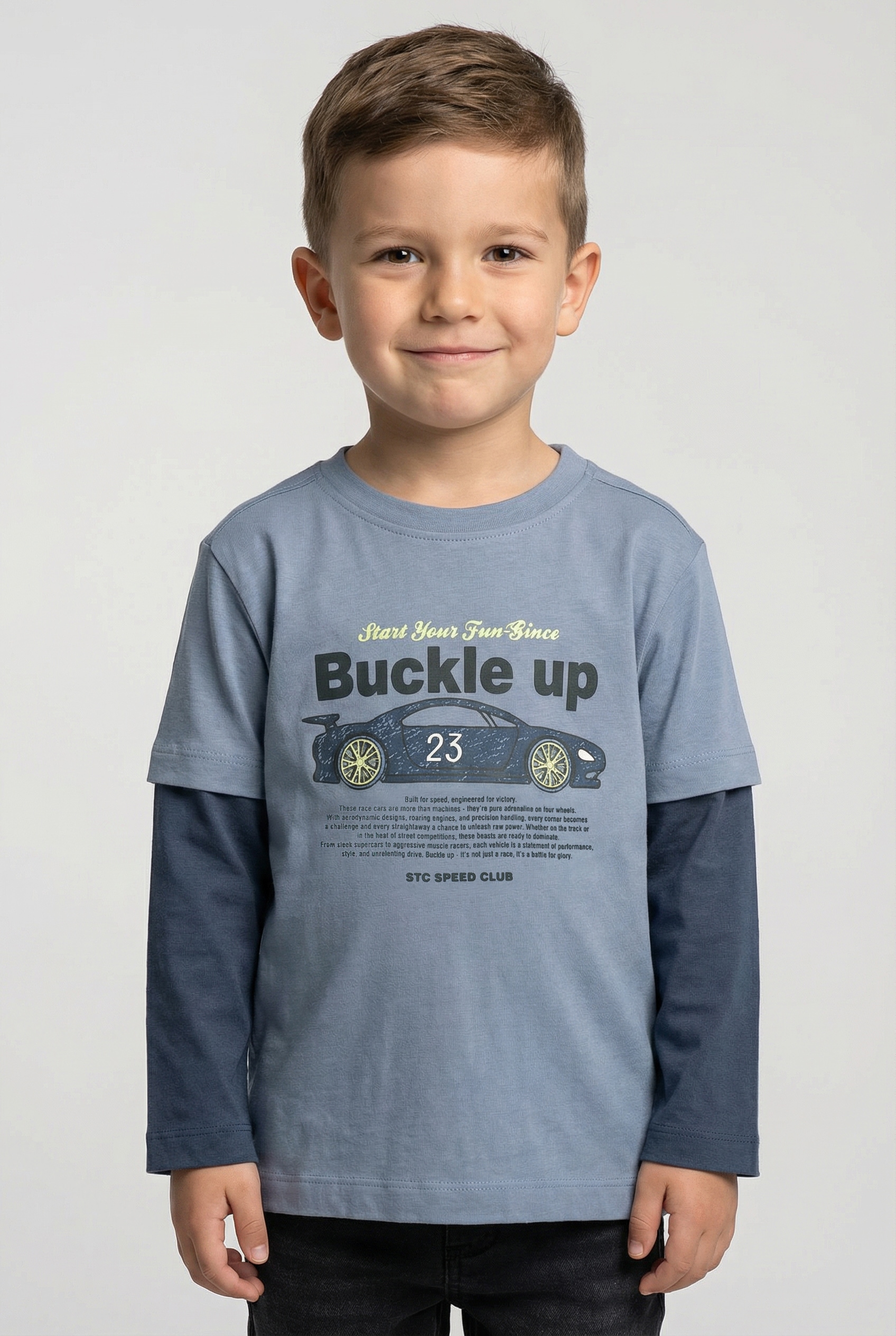 STACCATO Langarmshirt 2 tlg. 2er Pack, geringelt und mit Frontprint, für Boys