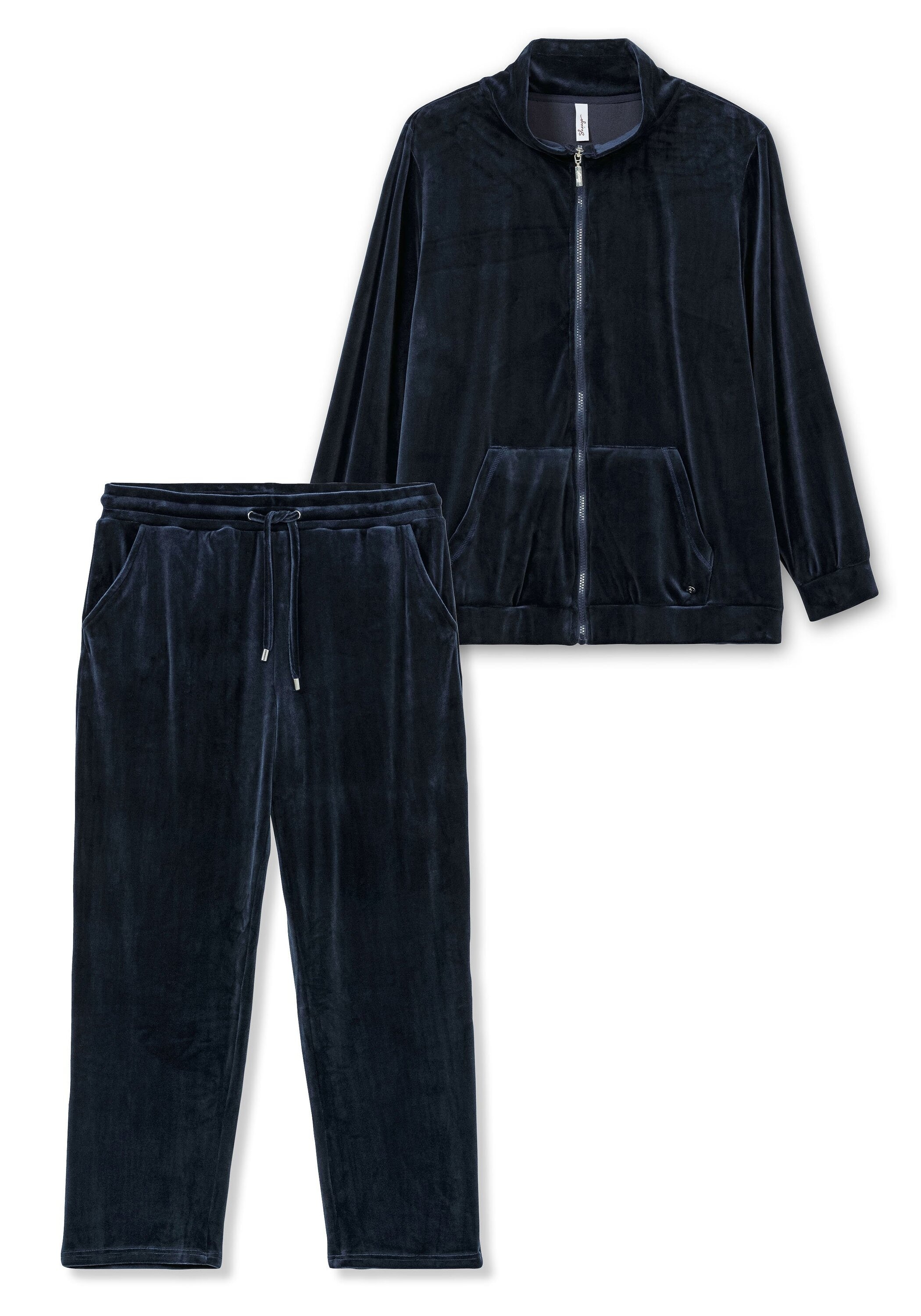 Sheego Relaxanzug »Nicki-Hausanzug 2-tlg. aus Jacke und Hose, weiche Nicki-Qualität«