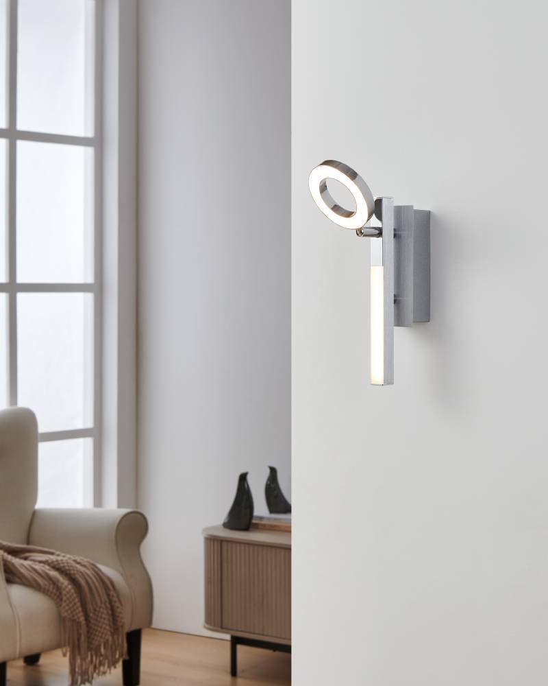 EGLO LED Wandleuchte »CARDILLIO 1 Deckenlampe, Chrom, 1 flammig, schwenkbare Lampenköpfe« LED-Board Warmweiß Spot, warmweißes Licht, Wohnzimmer, Esszimmer, Küche, Flur, 22,5x6,5cm