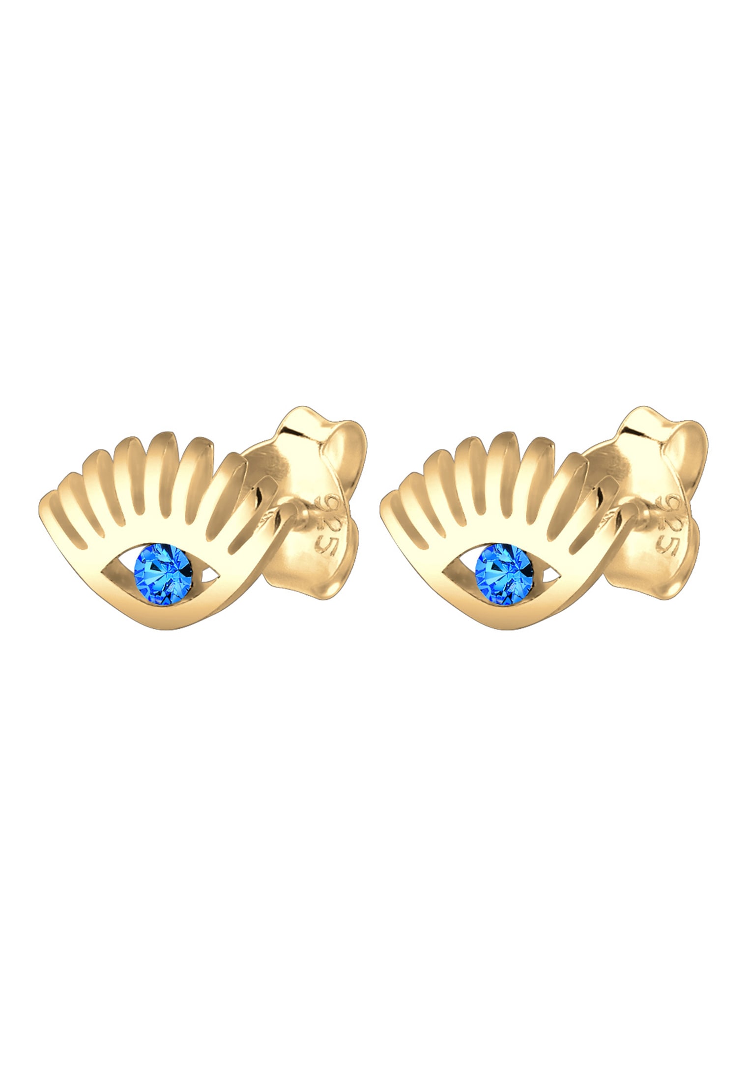 Elli Paar Ohrstecker »Ohrringe Ohrstecker Evil Eye Kristalle Blau 925 Sterling Silber«
