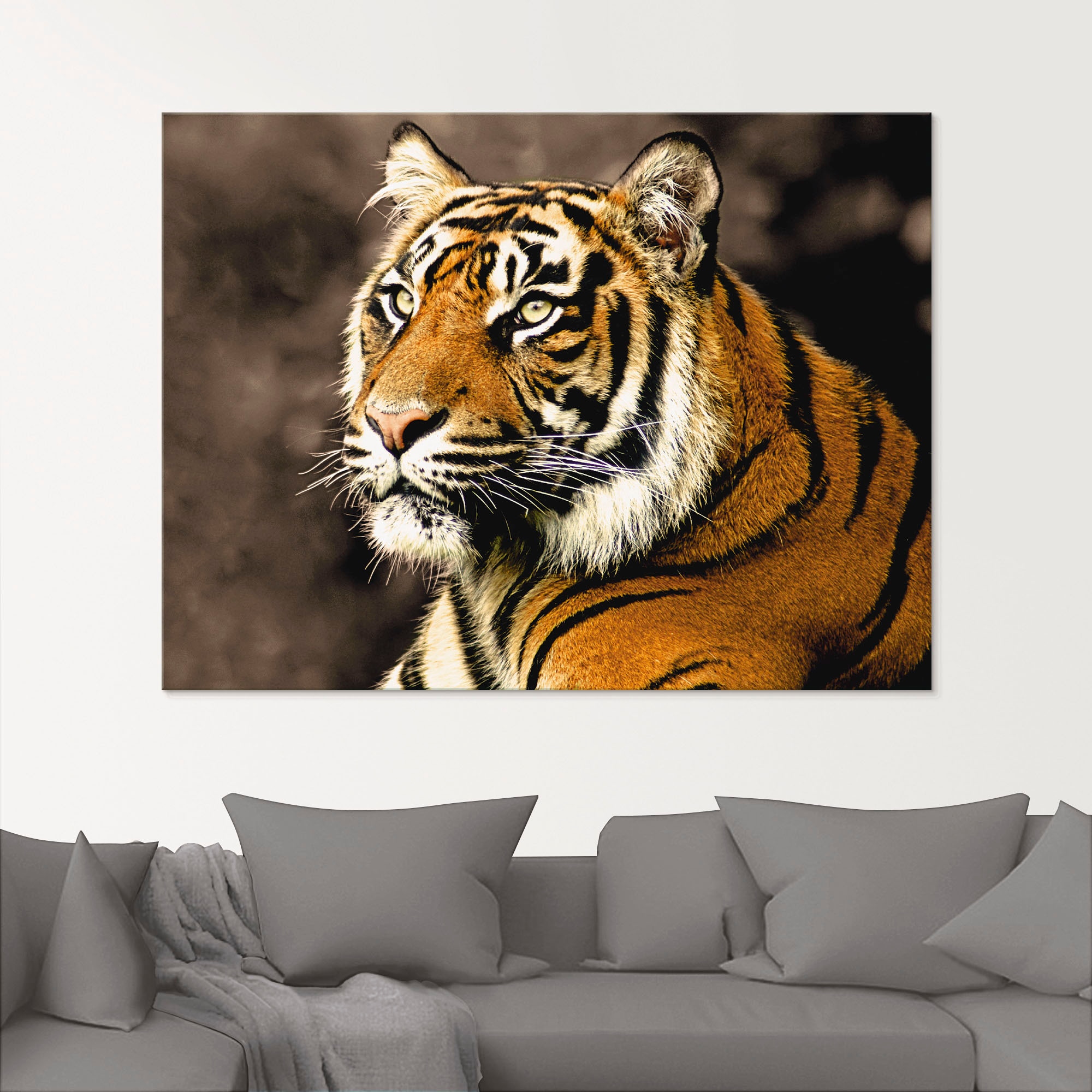 Artland Glasbild »Tiger_sepia« Wildtiere 1 Stk. tlg. in verschiedenen Größen
