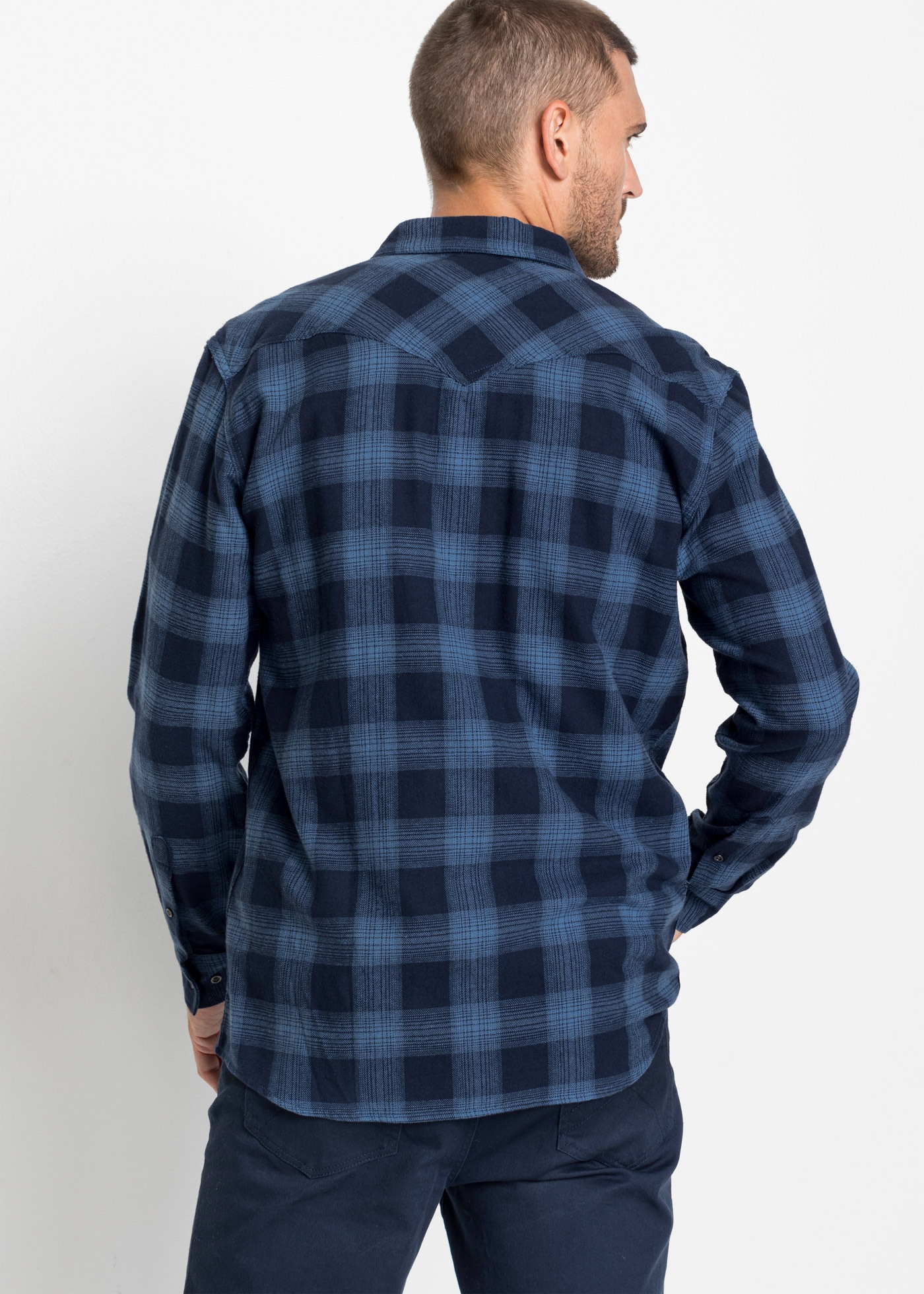 bonprix Flanellhemd aus Baumwoll-Flanell, mit Karo-Muster