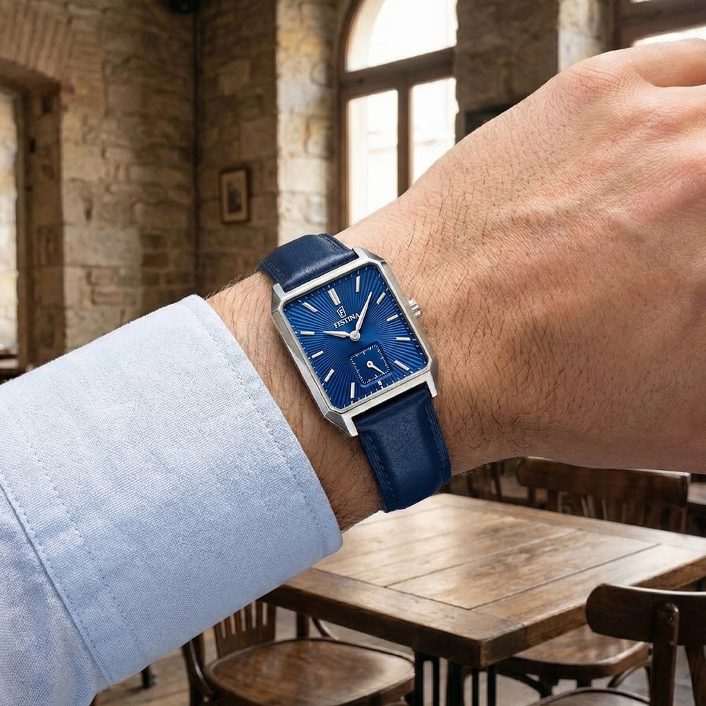 Festina Quarzuhr »On the Square« Armbanduhr, Damenuhr, Herrenuhr, Lederarmband, analog