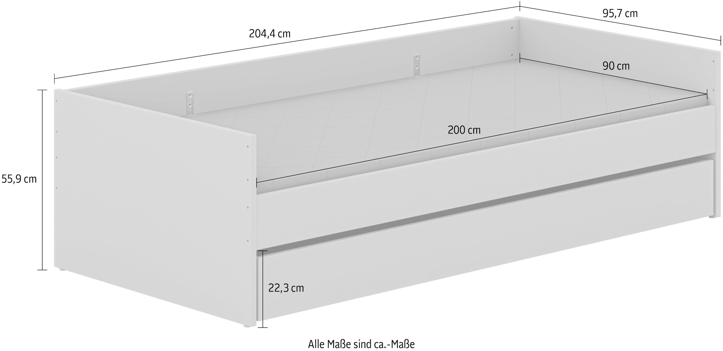 YUNY by PAIDI Kinderbett »BROTHER STU mit Bettkasten, Jugendliege« bietet extra Stauraum oder zweite Liegefläche, Kojenliege Taupe