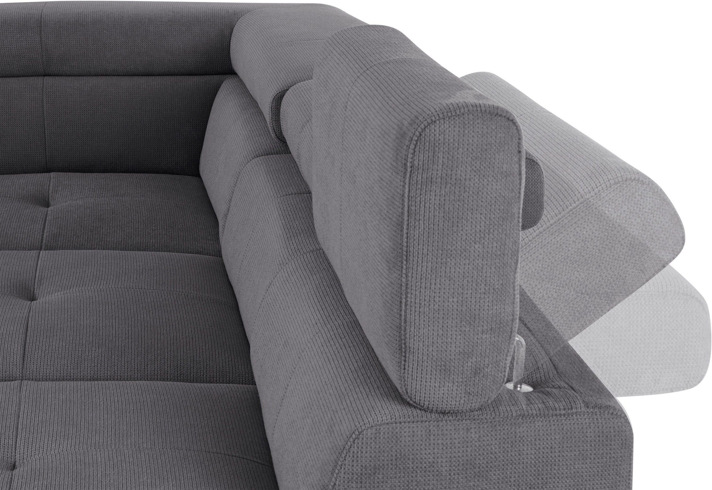 COTTA Ecksofa »Enterprise L-Form«, inklusive Kopf- und Armteilverstellung, wahlweise mit Bettfunktion